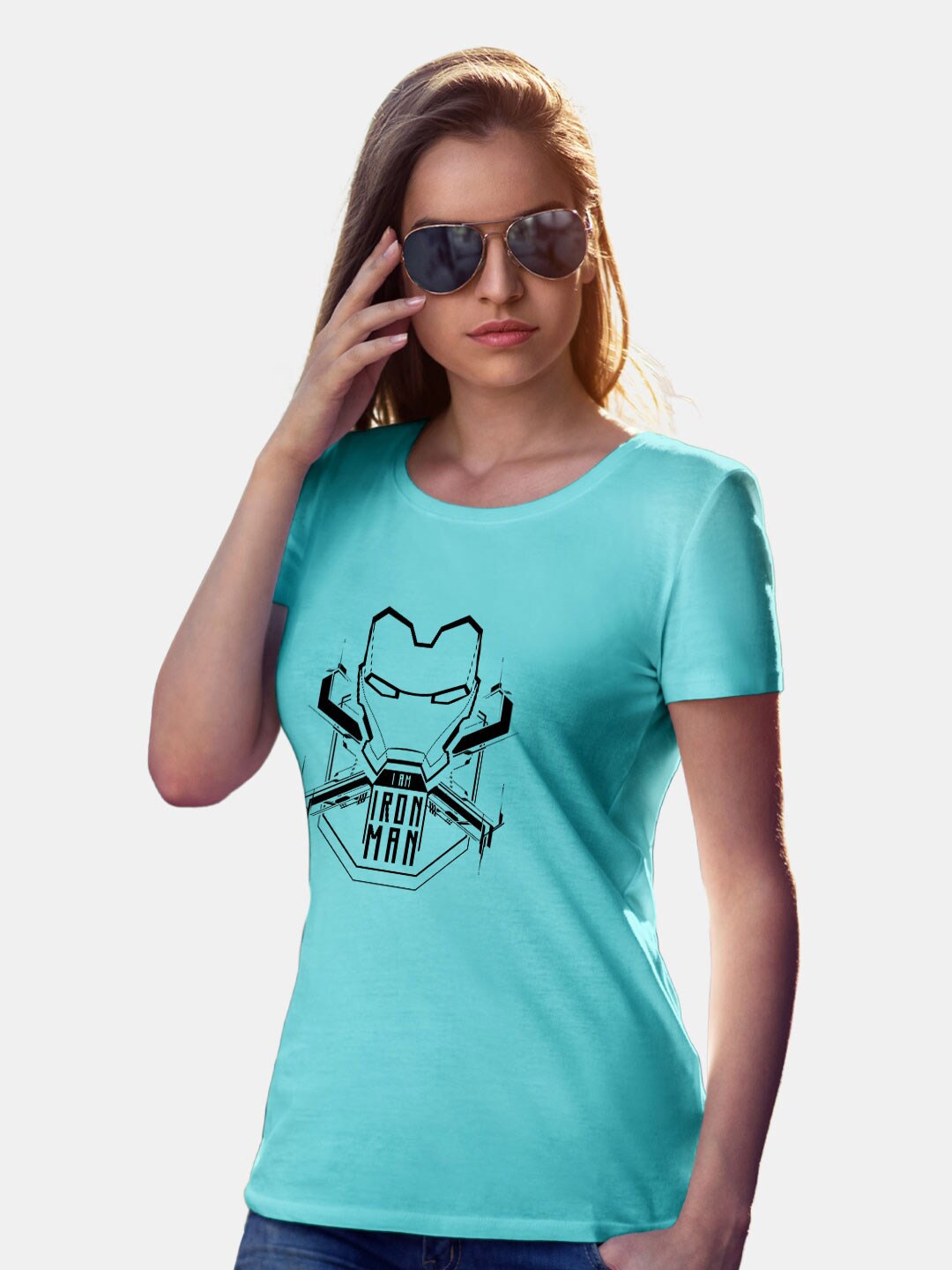 

macmerise Iron Man Printed Bio Finish T-shirt, Sea green