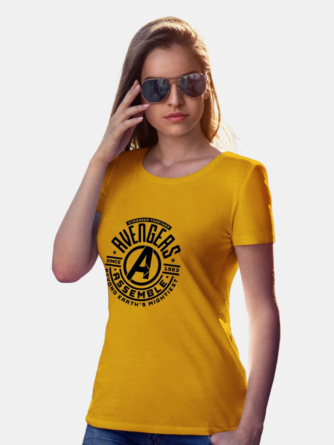 

macmerise Typography Printed Bio Finish Cotton T-shirt, Mustard