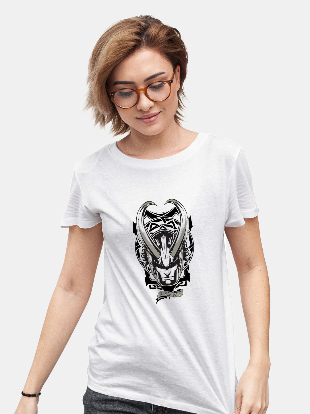 

macmerise Loki Printed Short Sleeves Bio Finish Cotton T-shirt, White