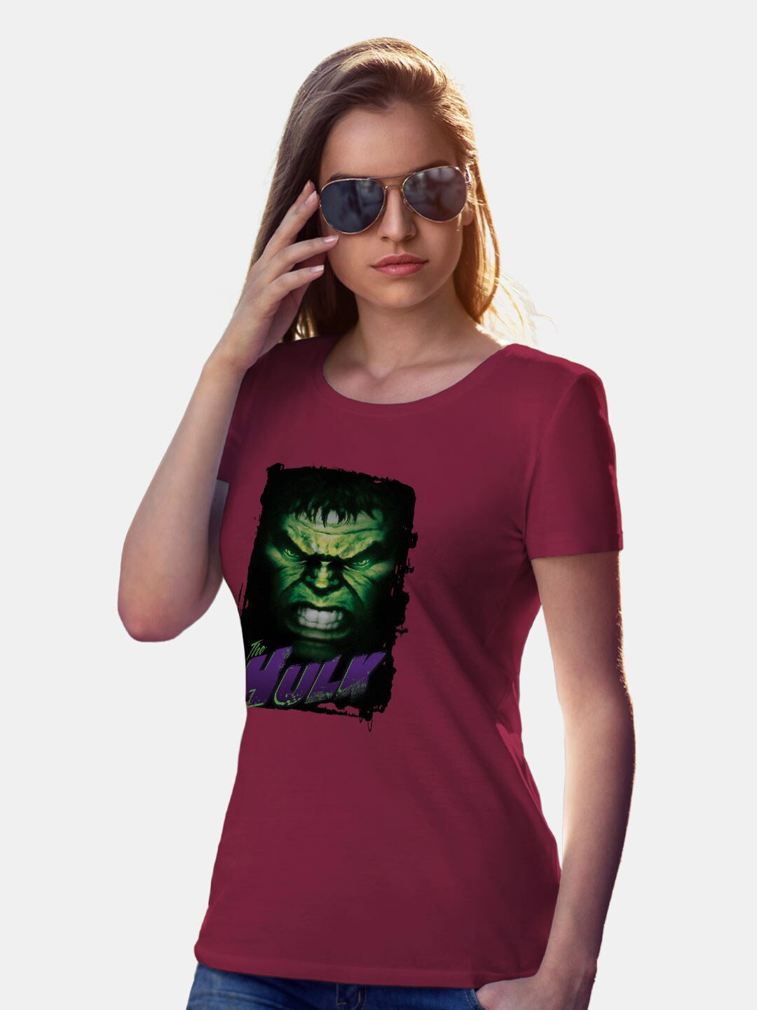 

macmerise Hulk Graphic Printed Bio Finish Cotton T-shirt, Maroon