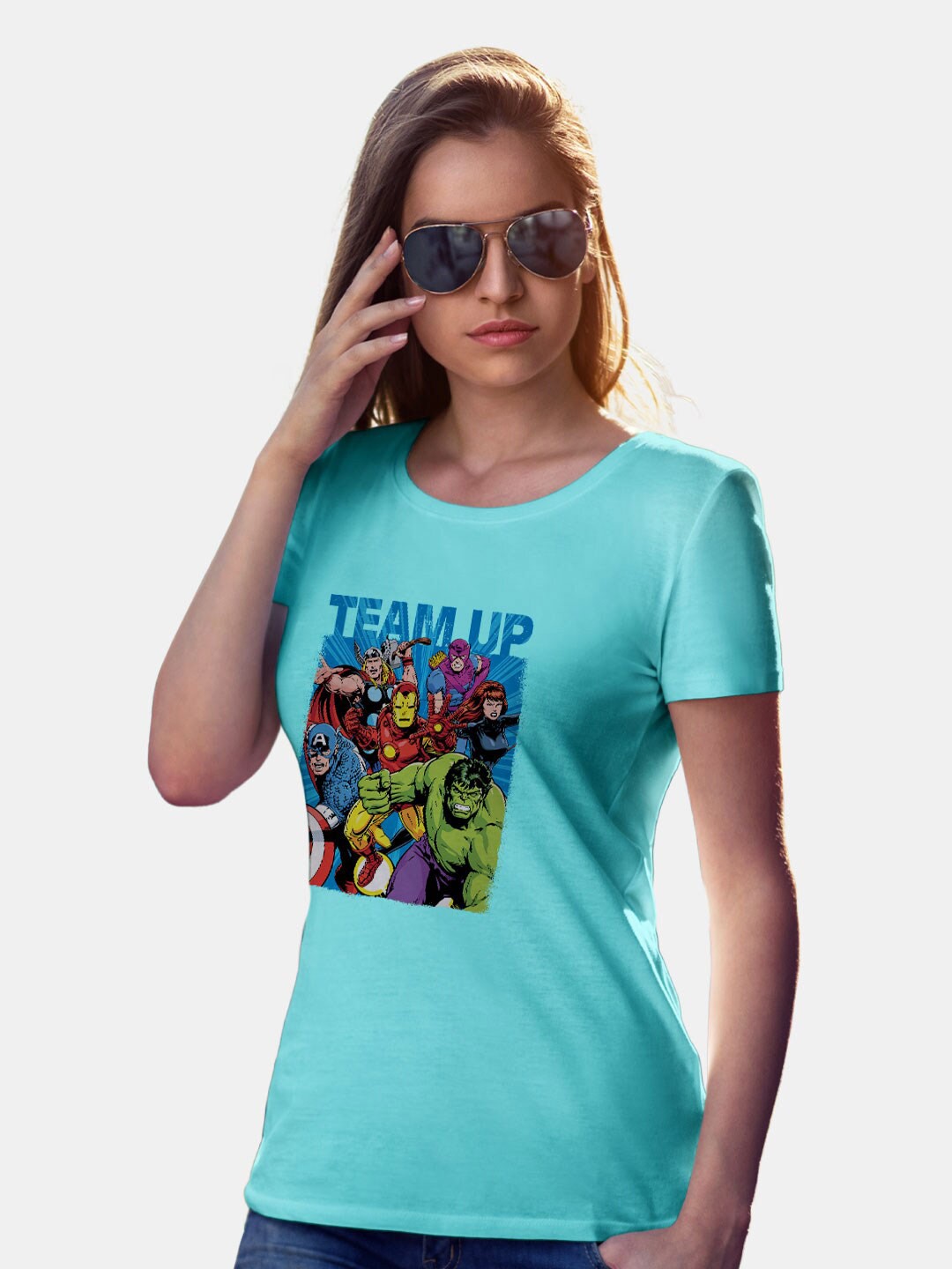 

macmerise Avengers Graphic Printed Bio Finish Cotton T-shirt, Blue