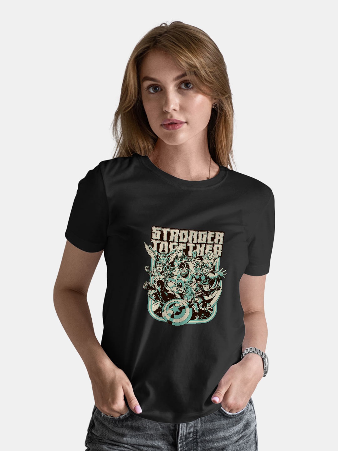 

macmerise Marvel Printed Bio Finish Cotton T-shirt, Black