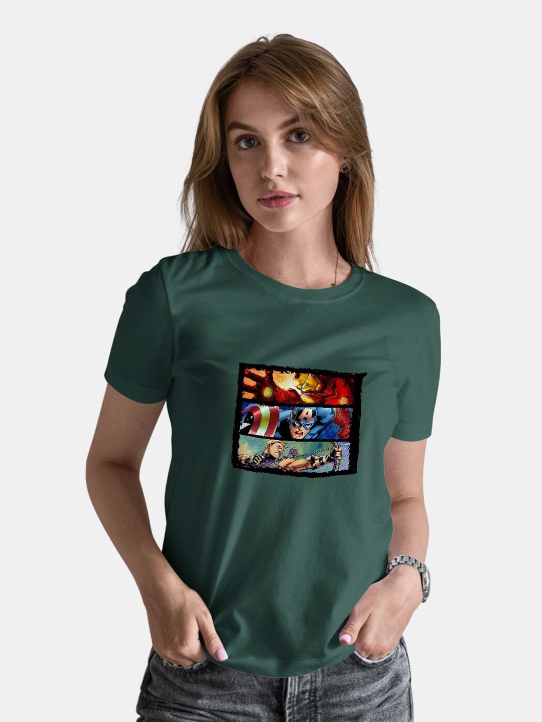 

macmerise Mravel Comic Printed Bio Finish Cotton T-shirt, Olive