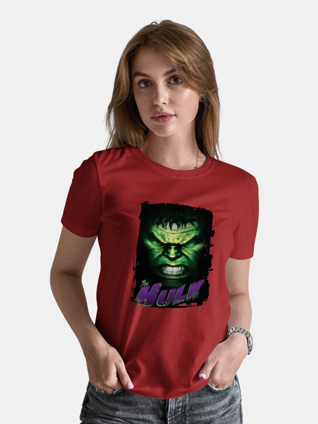 

macmerise Hulk Graphic Printed Bio Finish Cotton T-shirt, Red