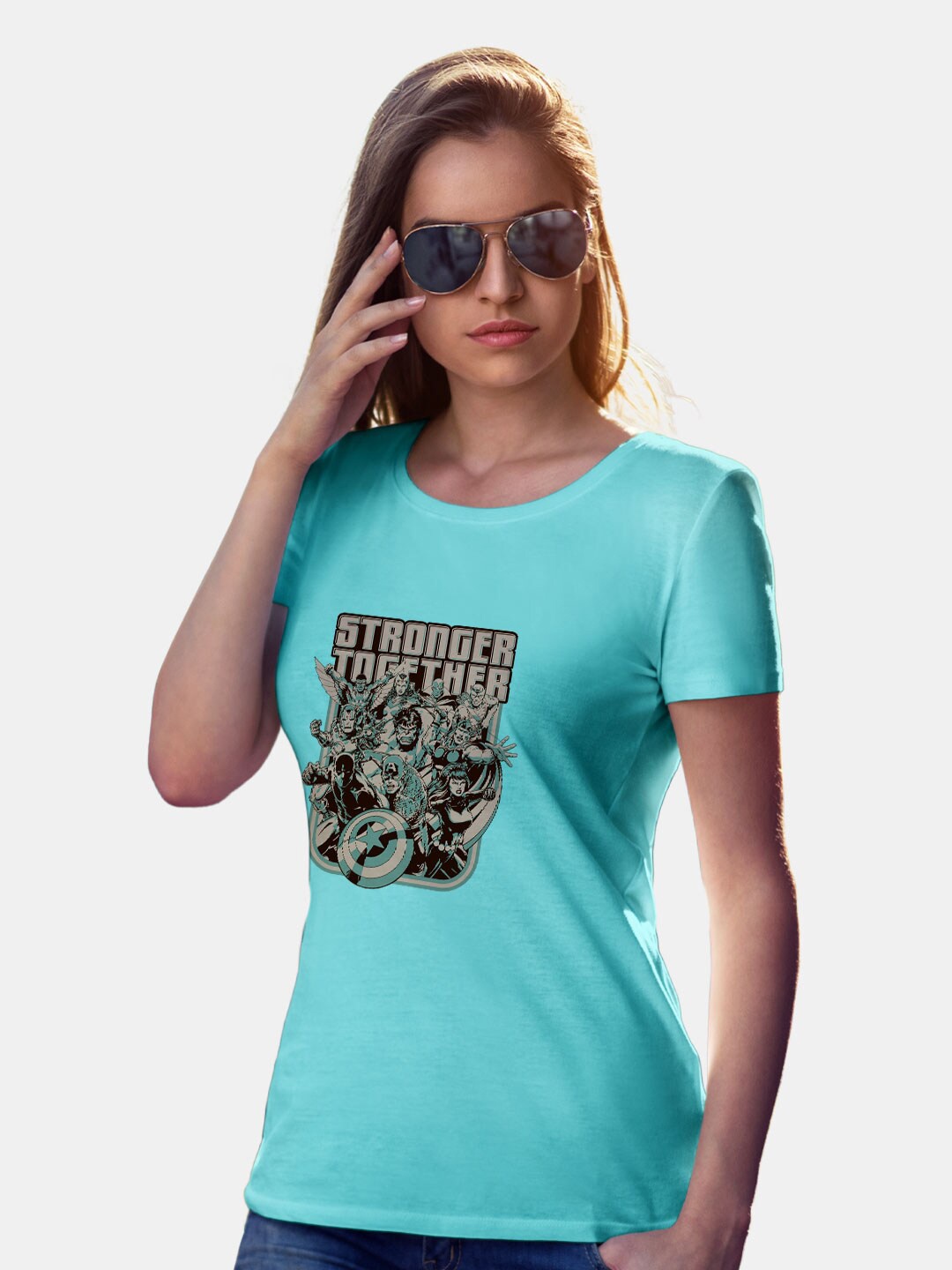 

macmerise Superhero Printed Bio Finish Cotton T-shirt, Sea green