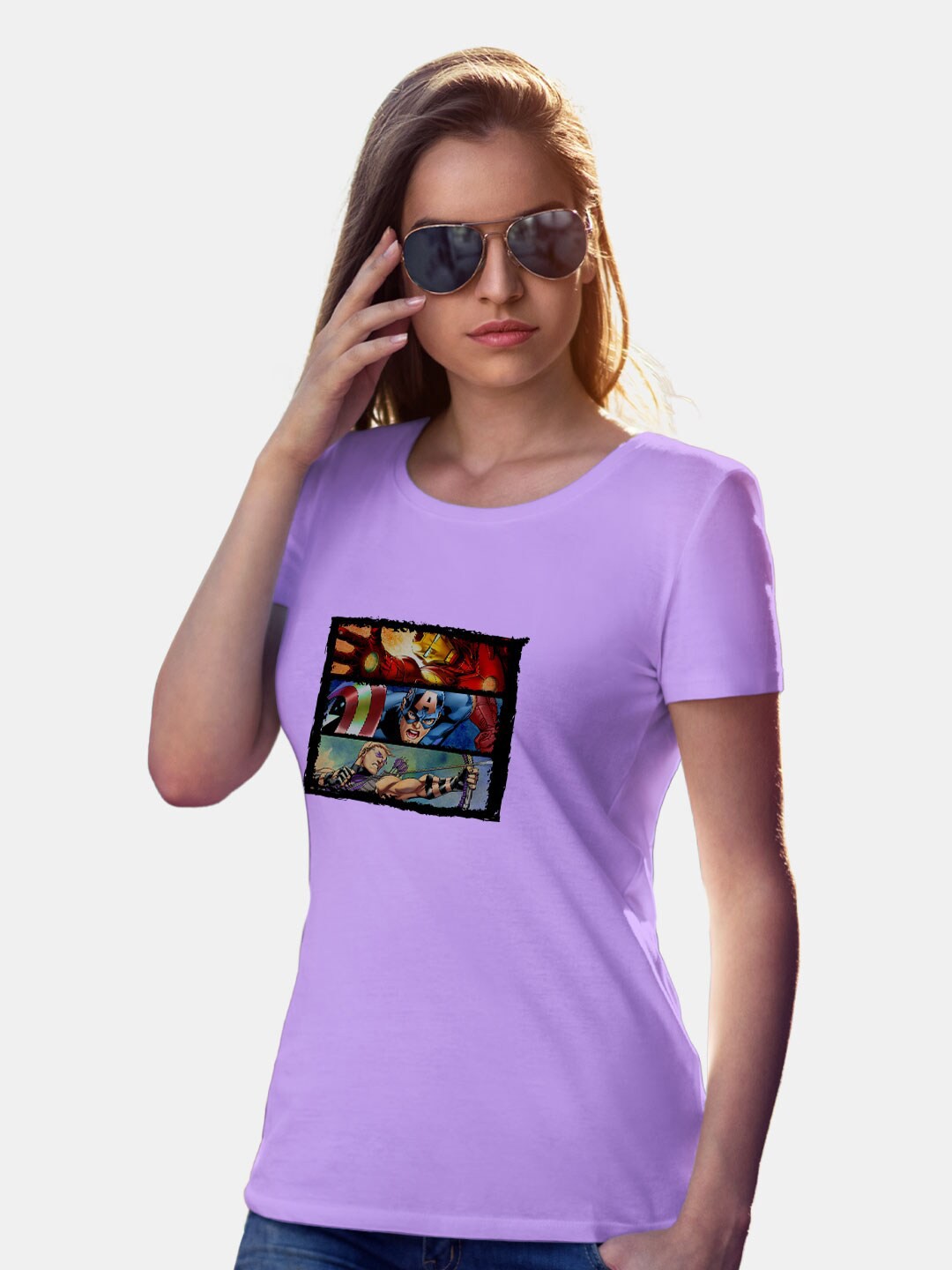 

macmerise Avenger Printed Bio Finish Cotton T-shirt, Violet