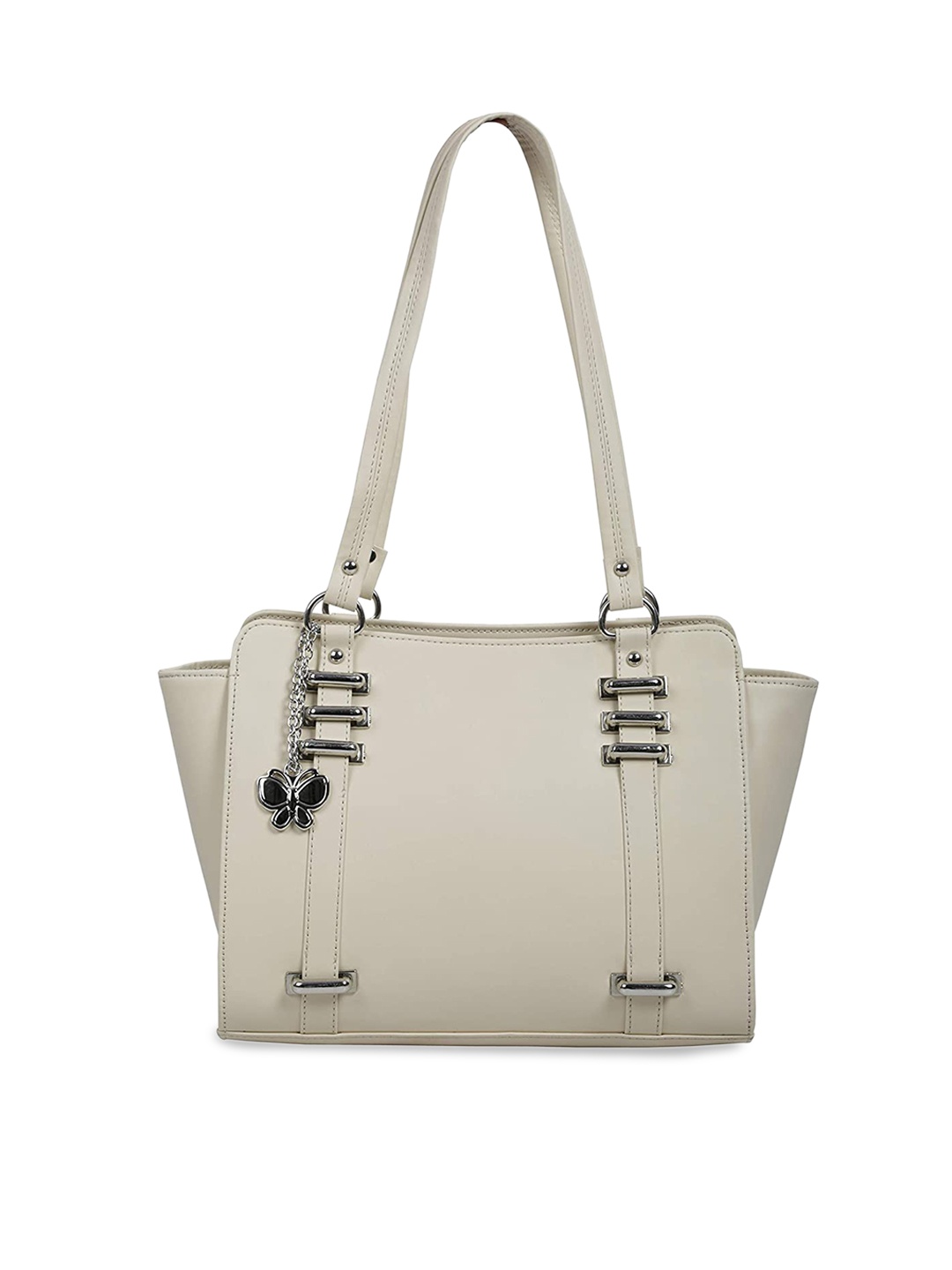 

Butterflies Structured Shoulder Bag, Cream