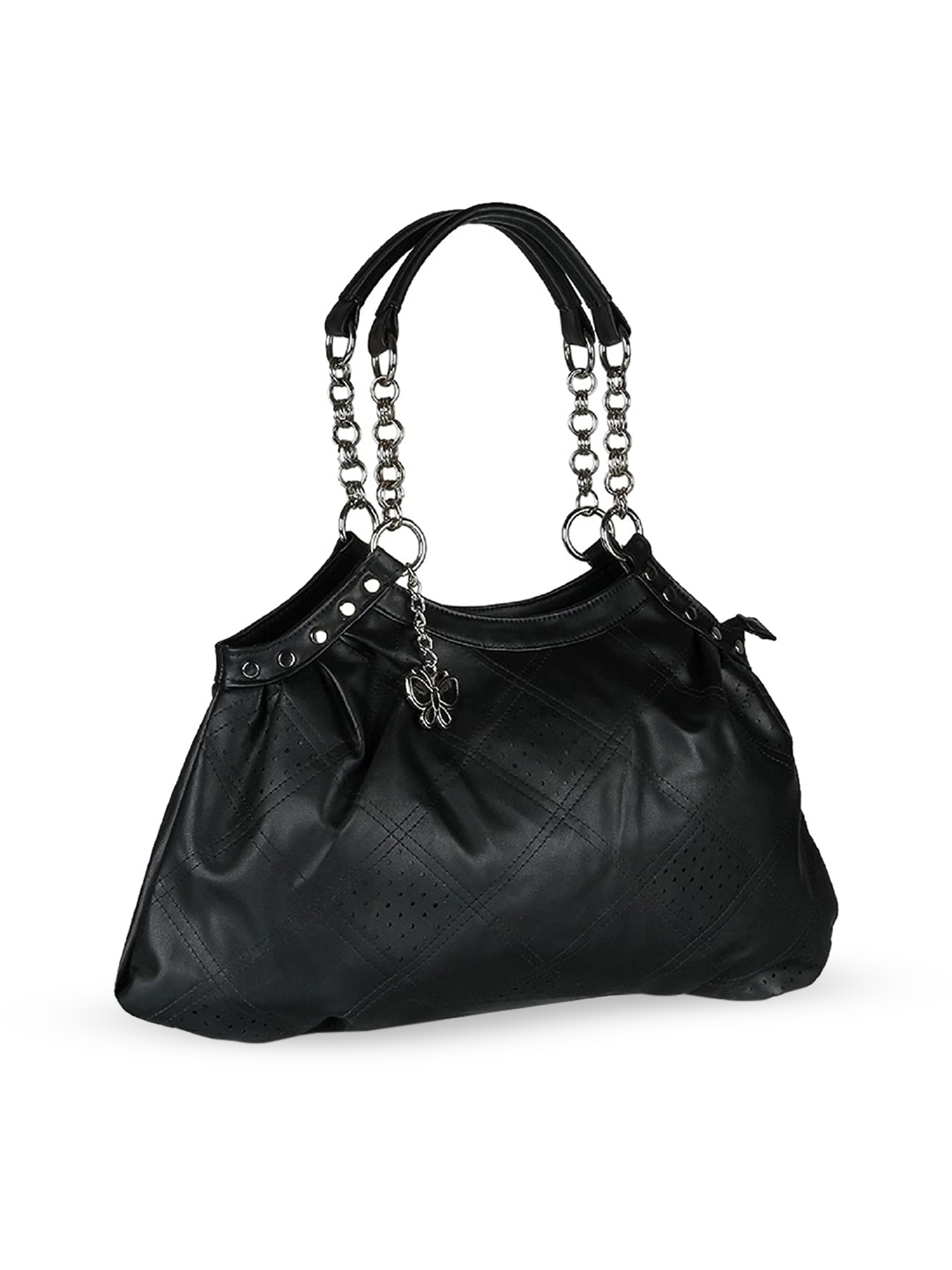 

Butterflies Women PU Bucket Handheld Bag, Black