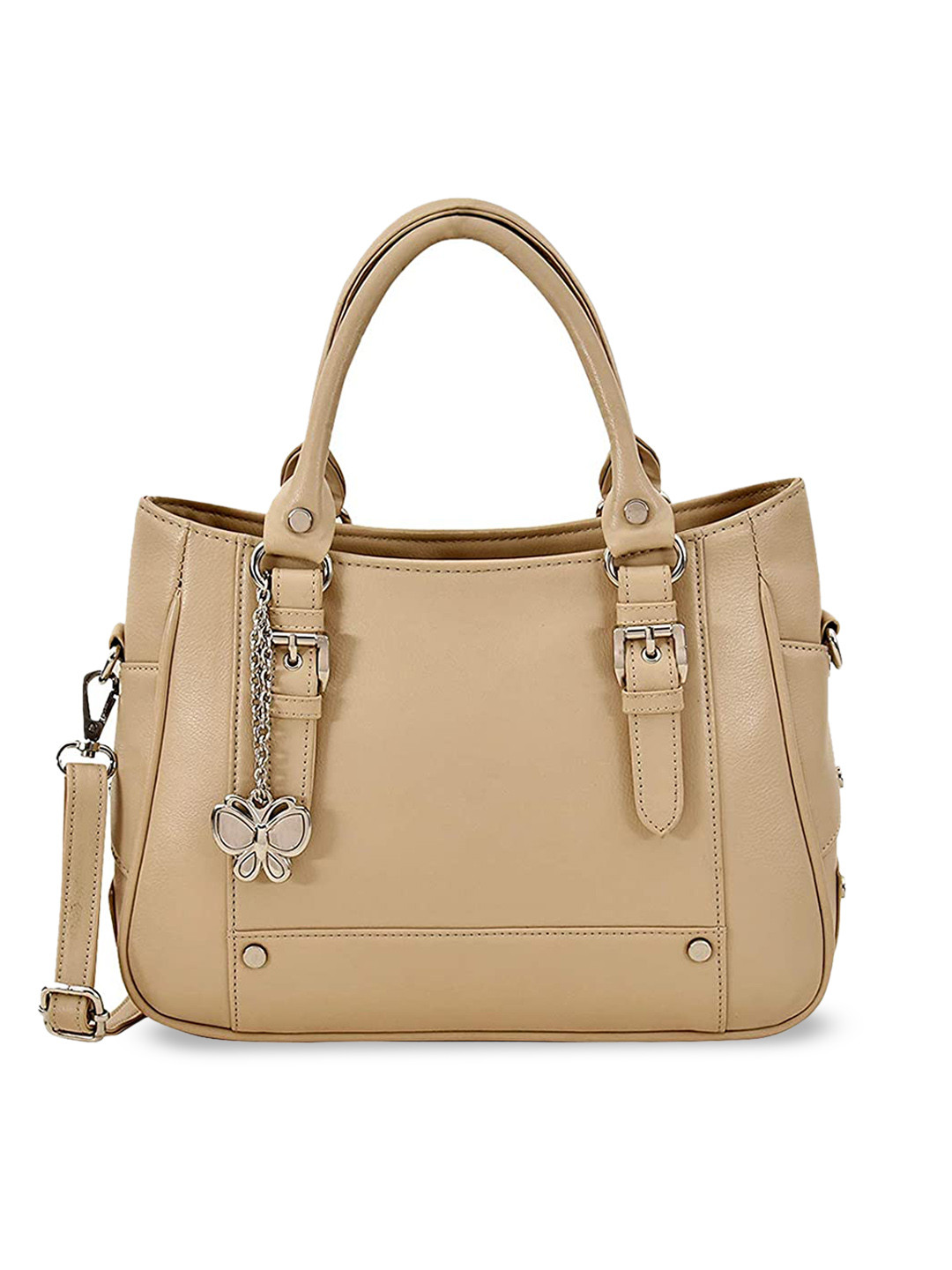 

Butterflies Women PU Swagger Handheld Bag, Cream