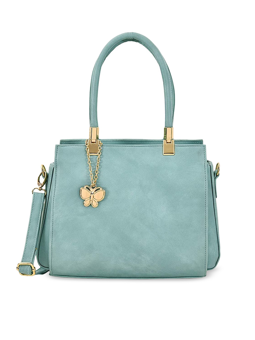 

Butterflies Women PU Structured Shoulder Bag, Turquoise blue