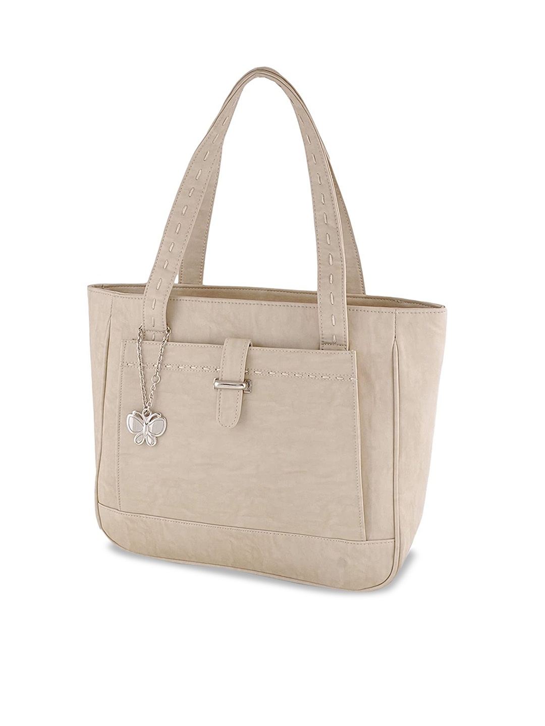 

Butterflies Shopper Handheld Bag, Cream