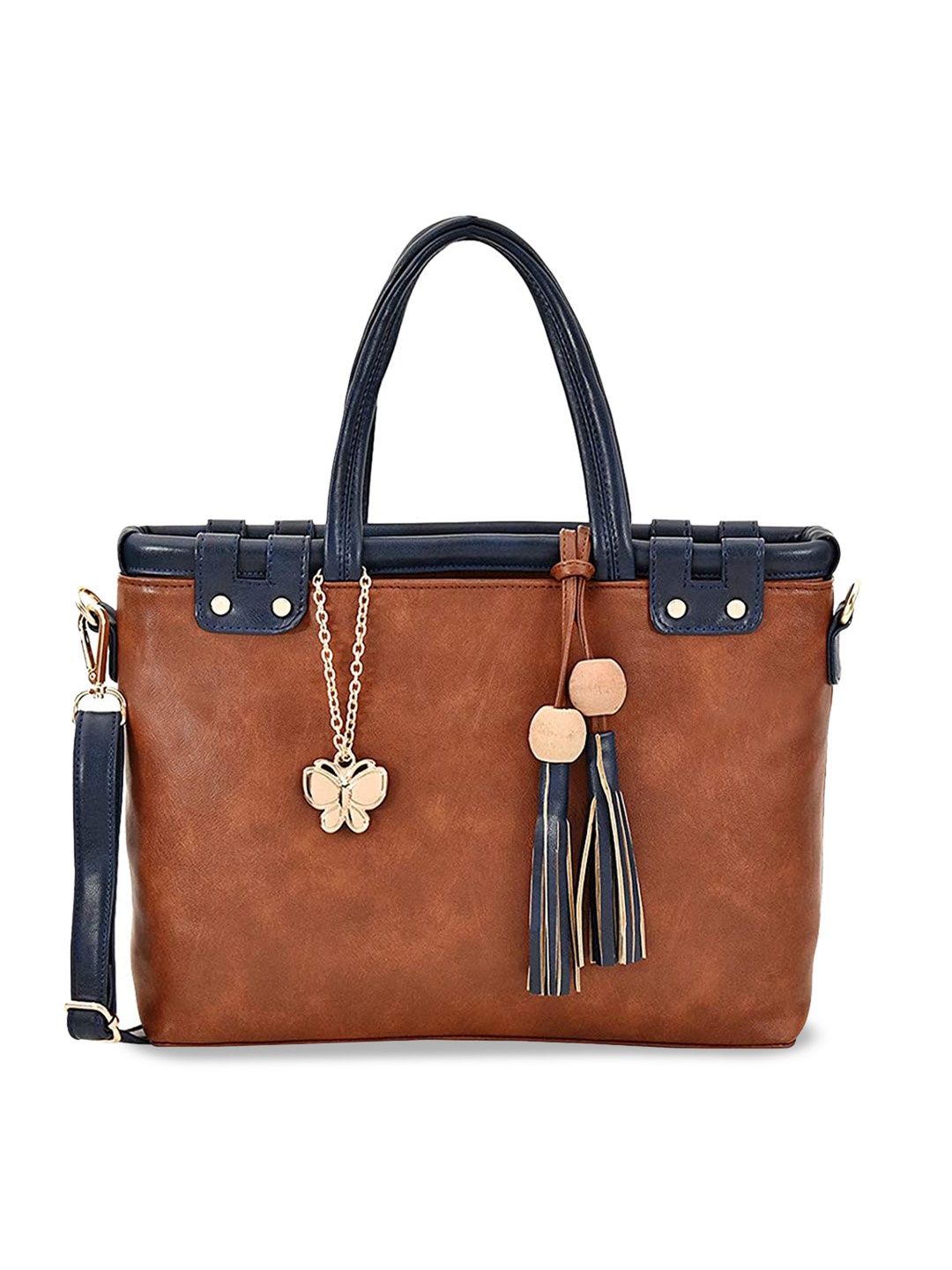 

Butterflies Colourblocked Structured Handheld Bag, Tan