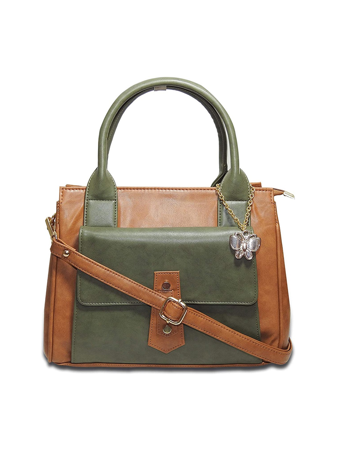 

Butterflies Colourblocked Structured Handheld Bag, Tan