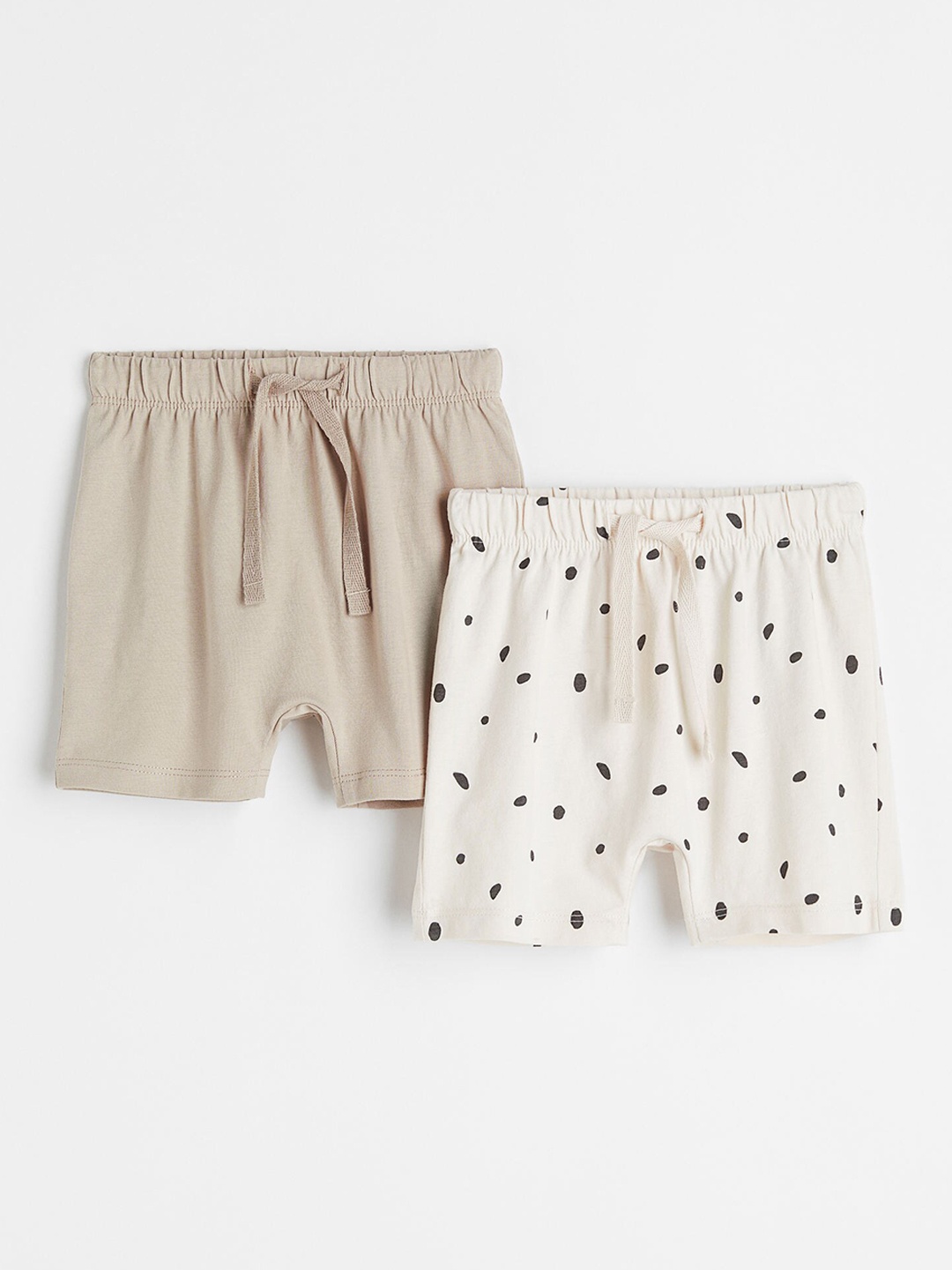 

H&M Girls 2-Pack Cotton Shorts, Beige