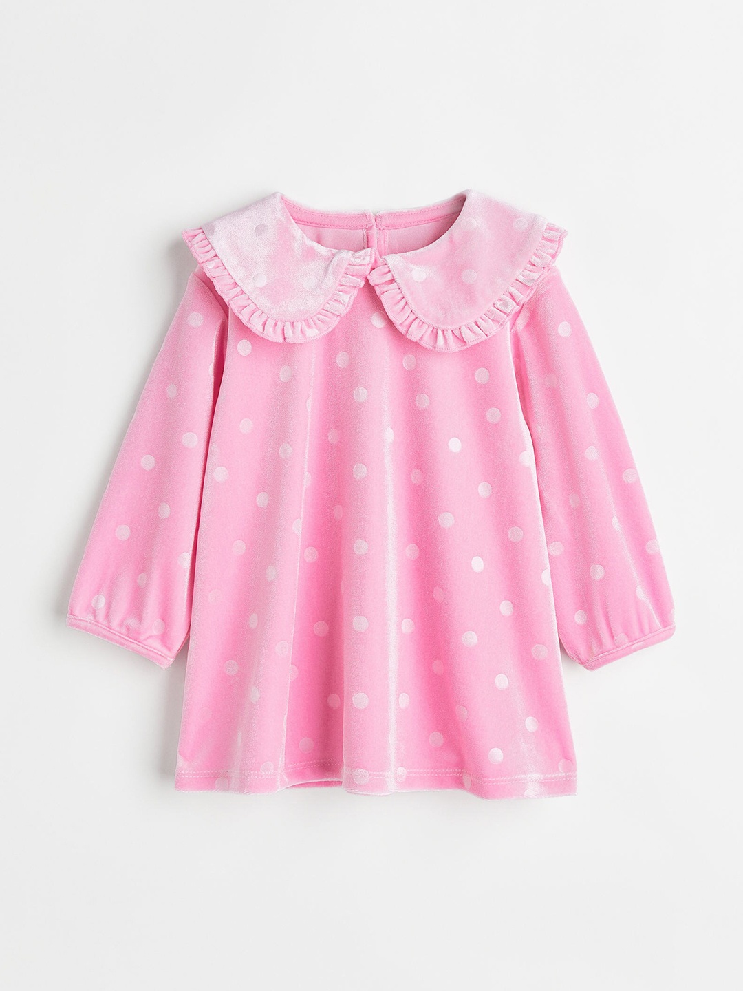 

H&M Girls Collared Velour Dress, Pink