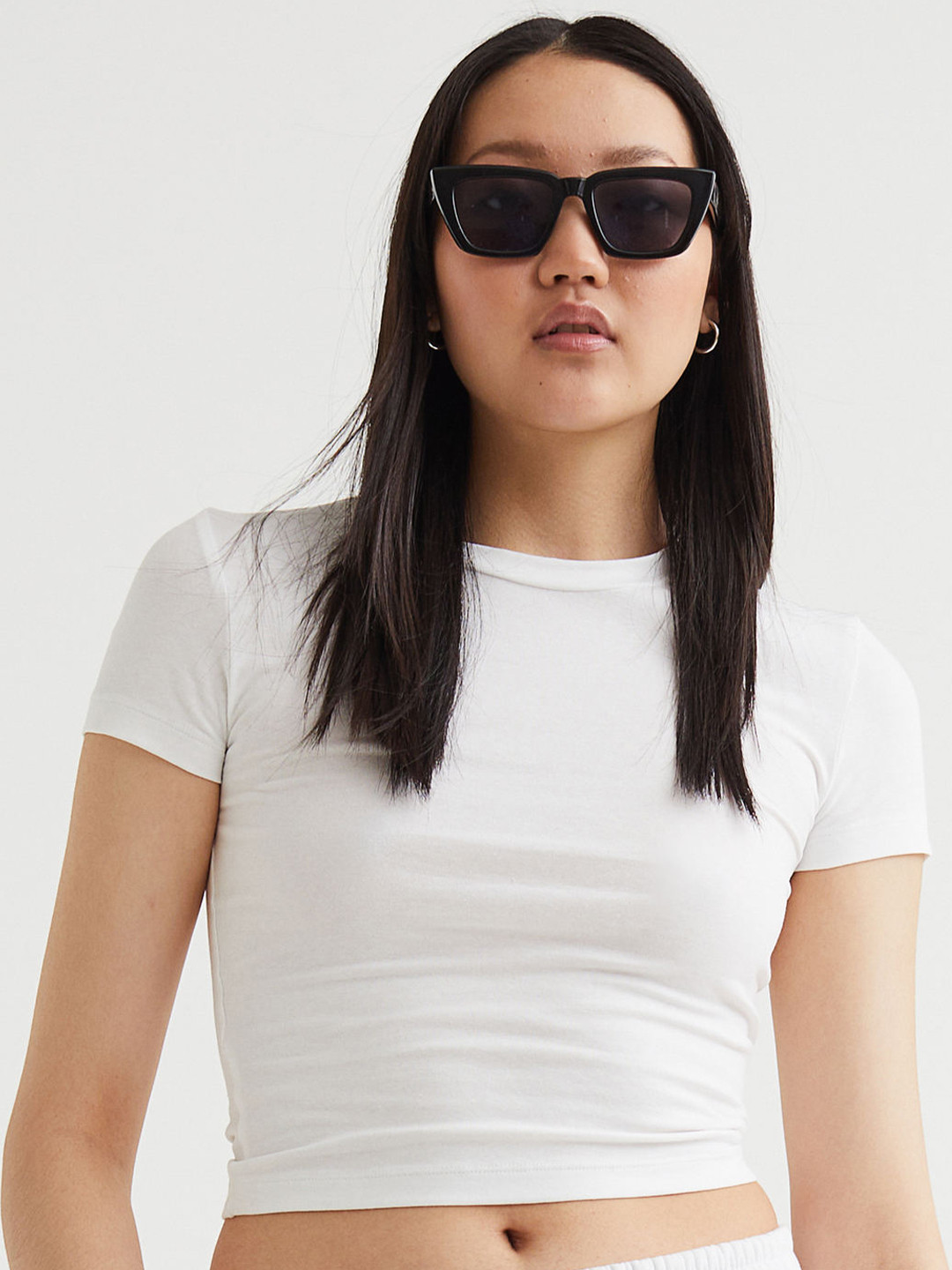 

H&M Women Cropped Top, White