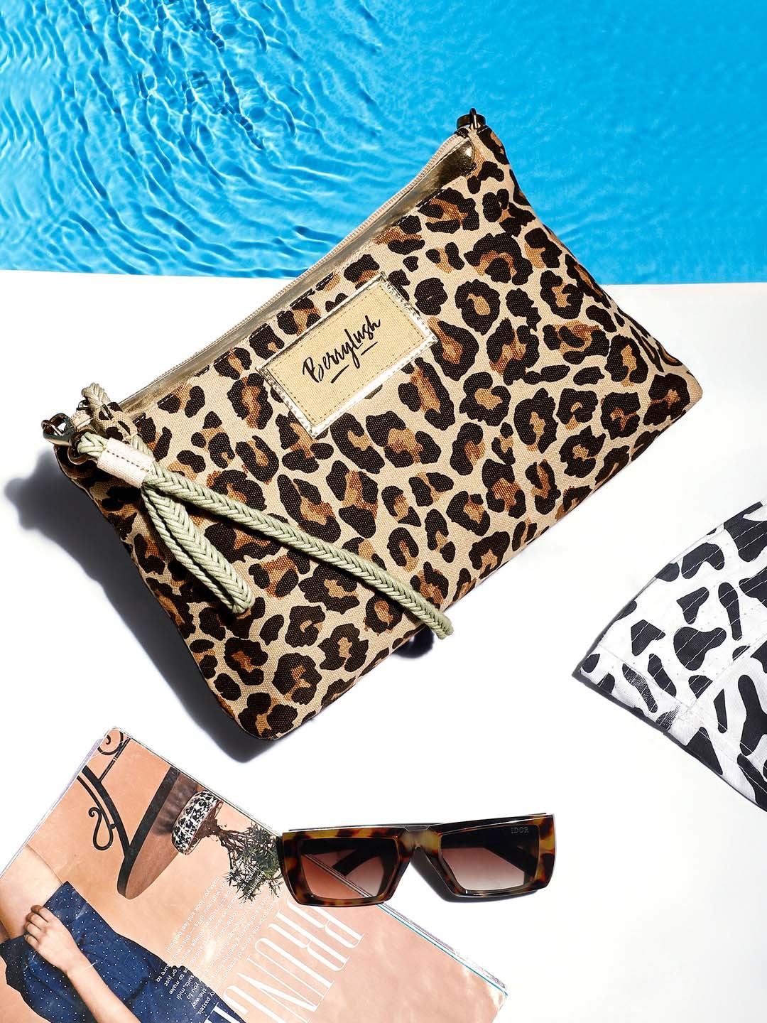 

Berrylush Beige & Brown Animal Printed Structured Sling Bag
