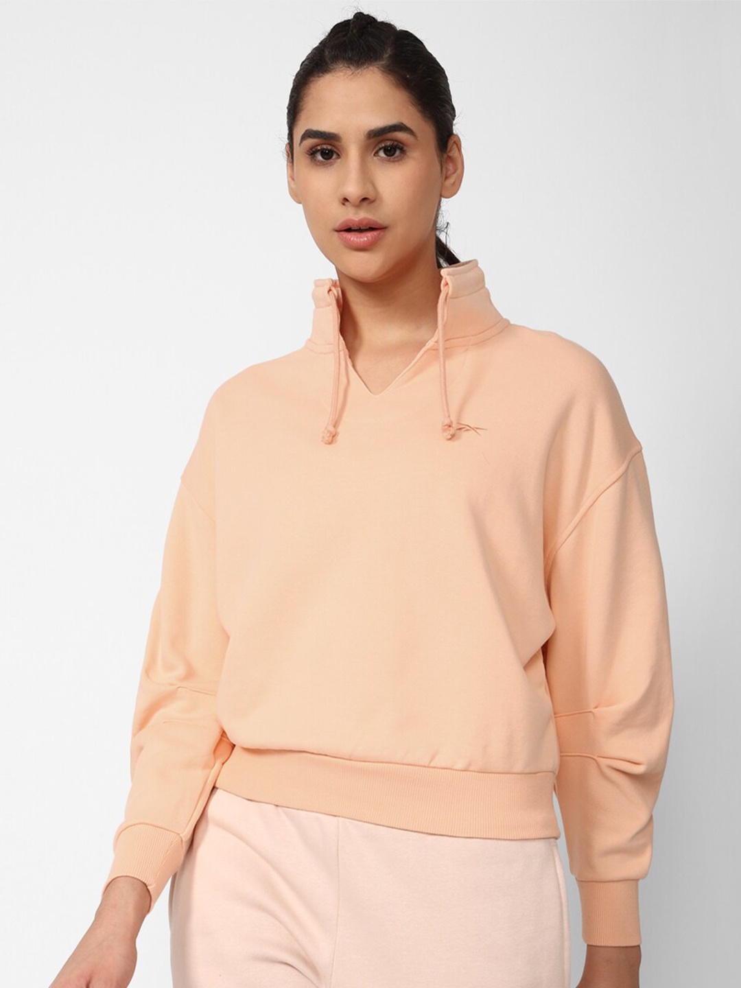 Reebok Women Pure Cotton Sweatshirt, Peach