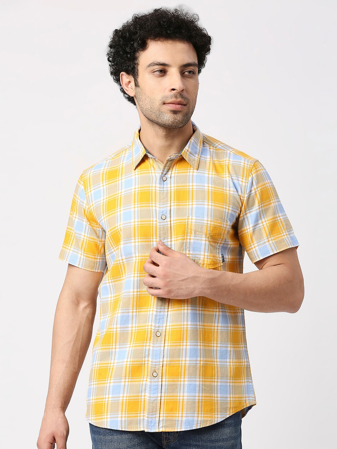 

Pepe Jeans Standard Opaque Checked Casual Shirt, Yellow