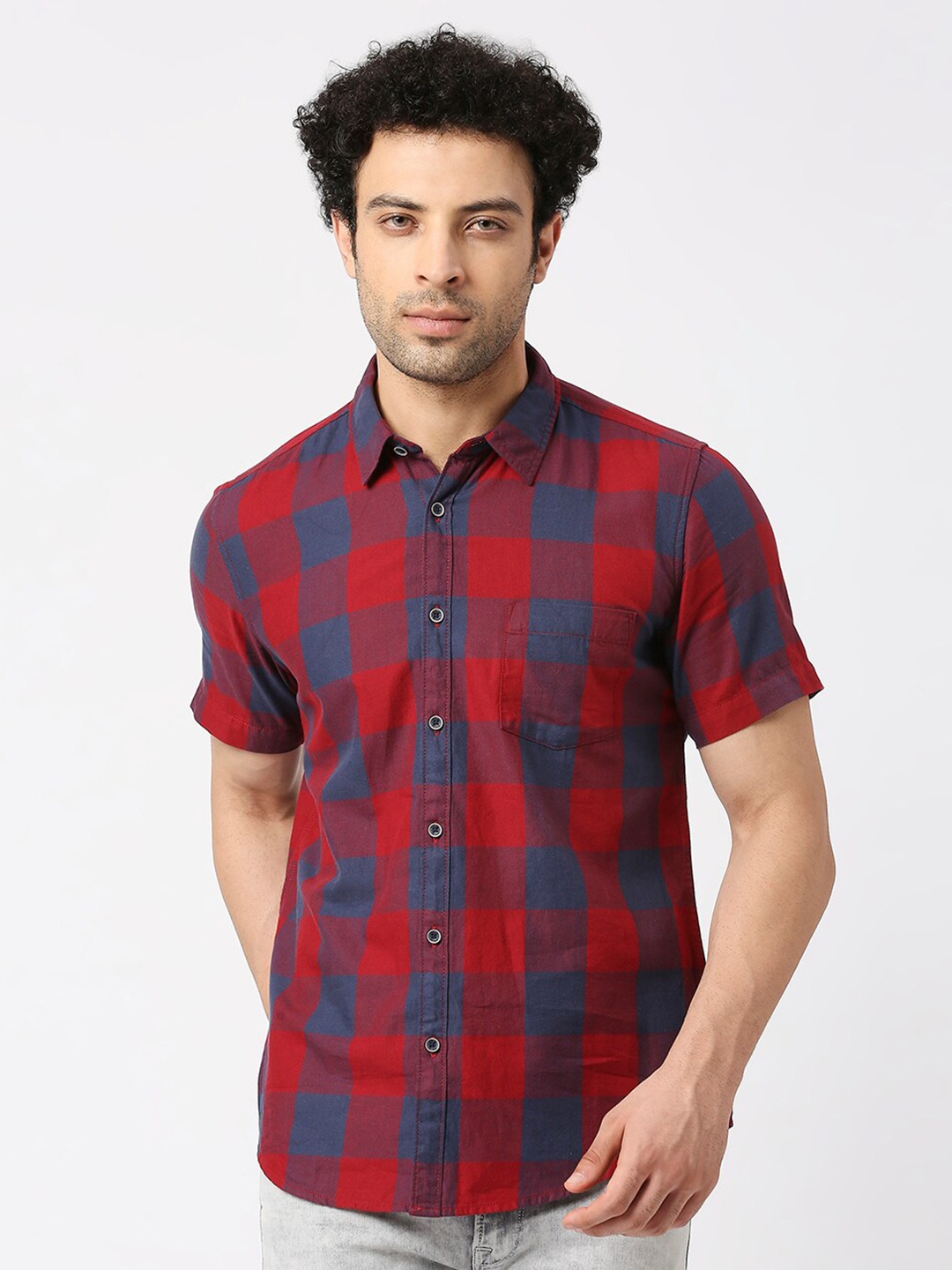 

Pepe Jeans Standard Opaque Checked Casual Shirt, Red