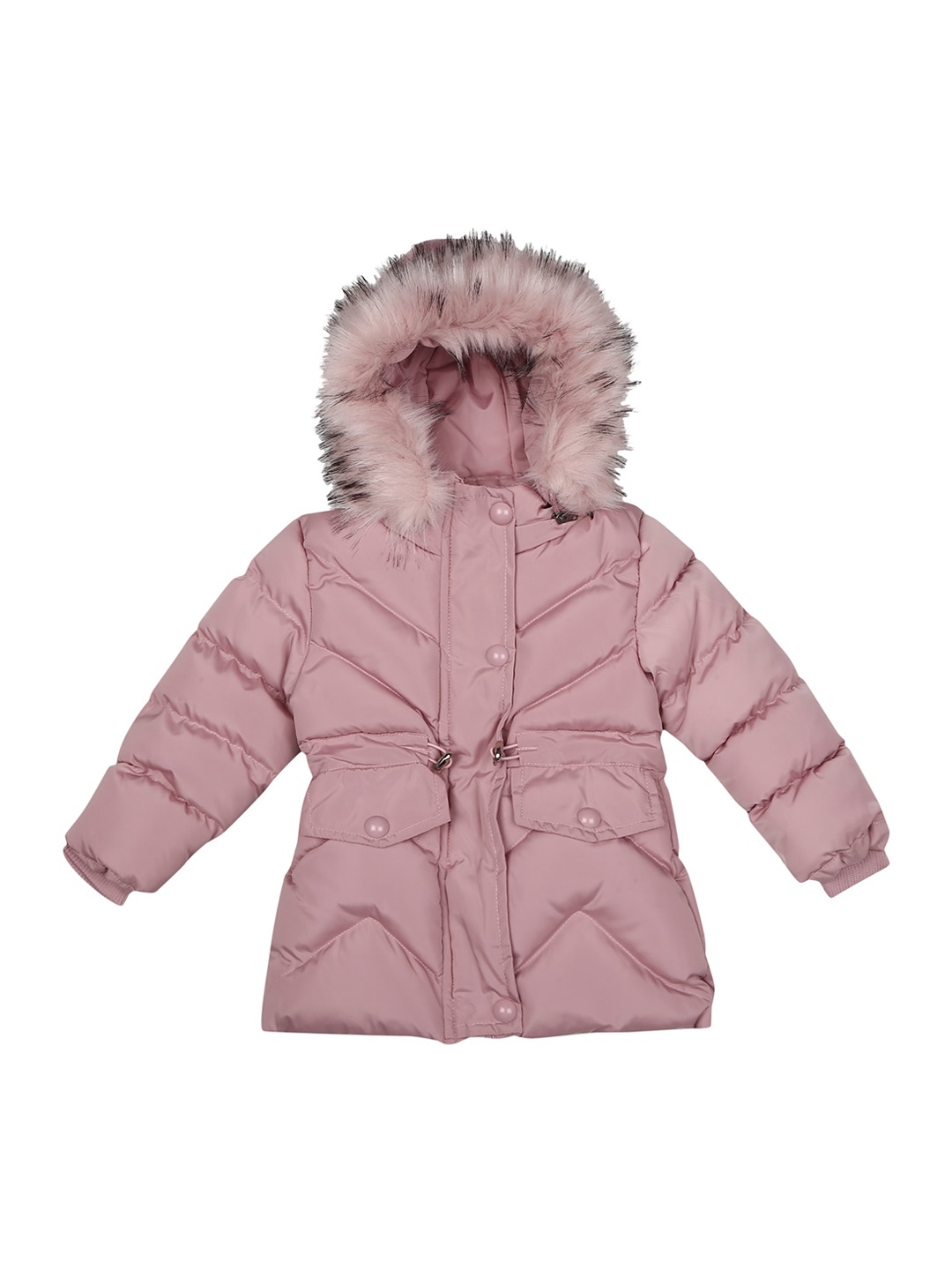 

mothercare Girls Hooded Longline Parka Jacket, Pink