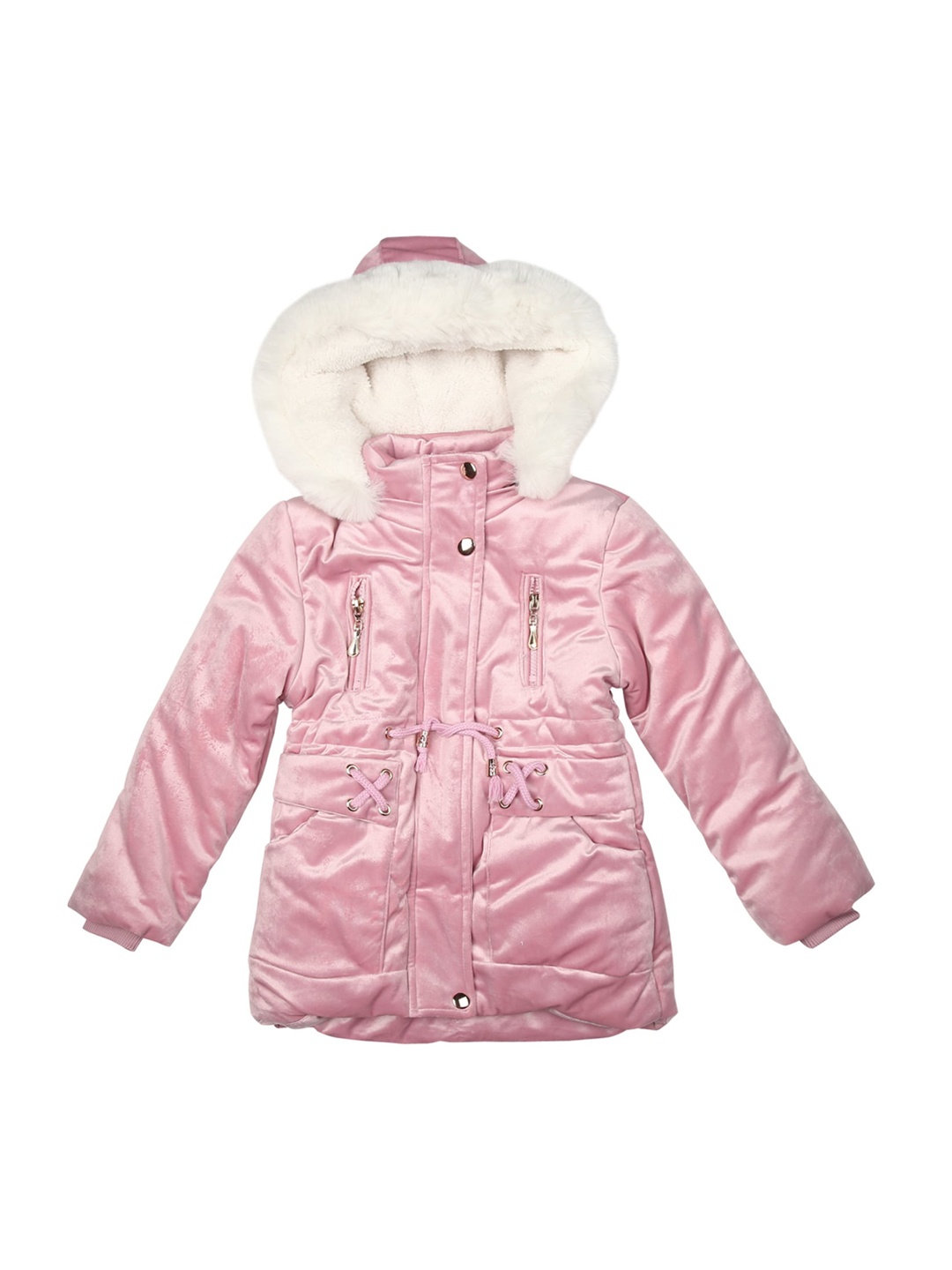 

mothercare Girls Hooded Longline Parka Jacket, Pink