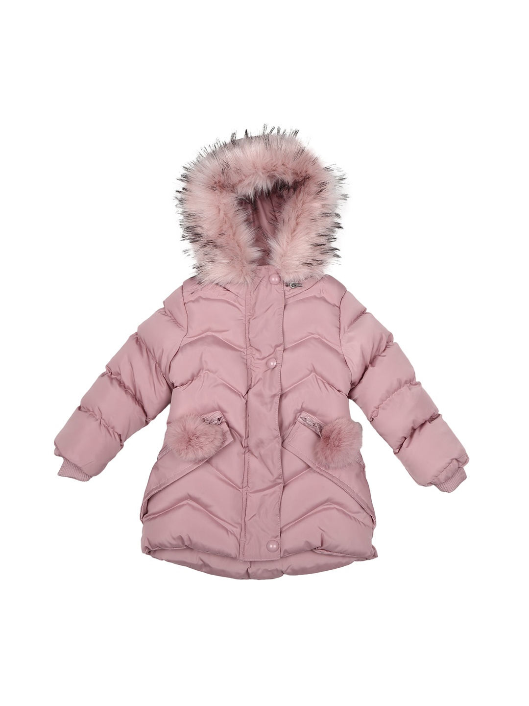 

mothercare Girls Hooded Longline Parka Jacket, Pink