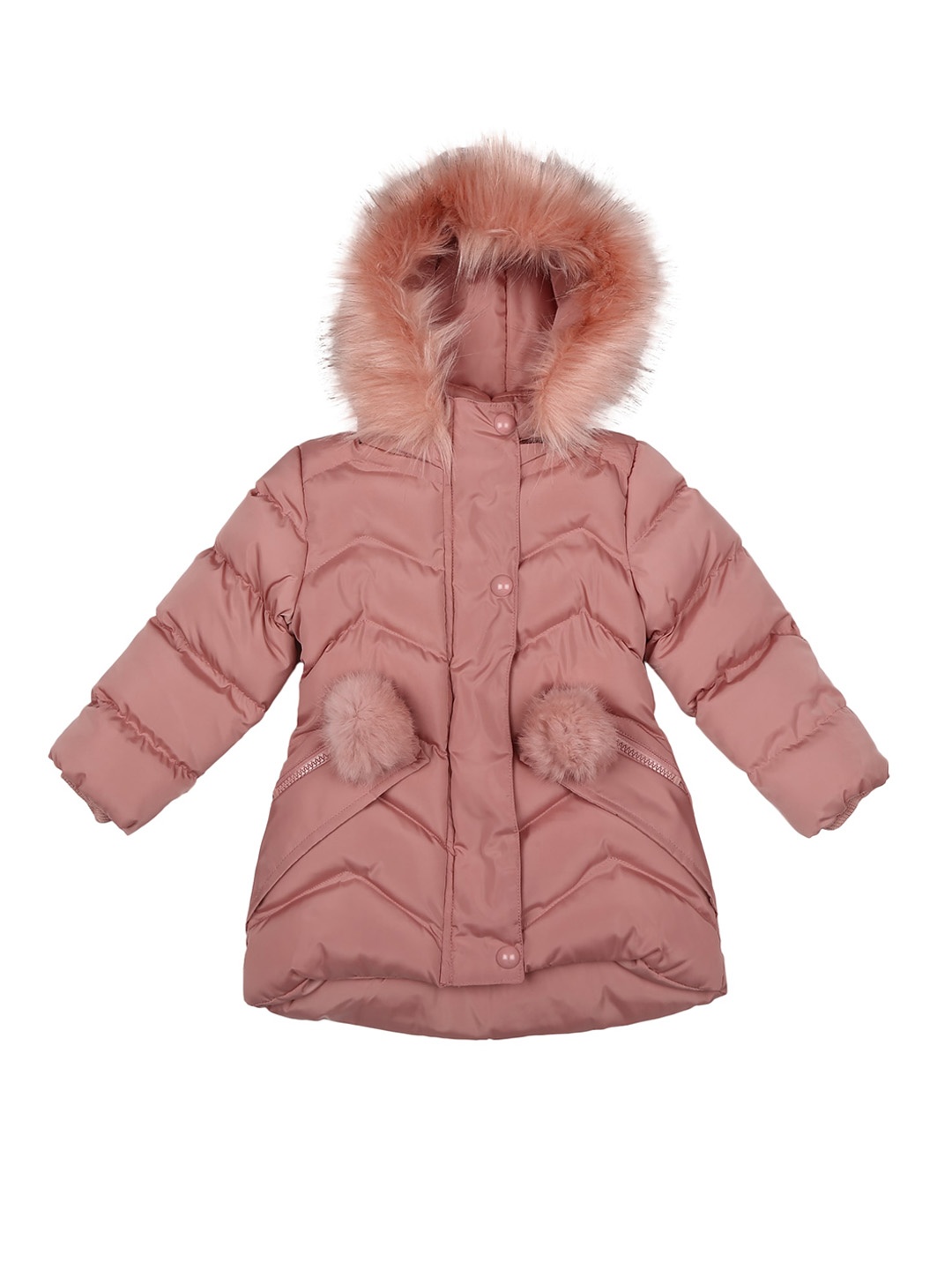 

mothercare Girls Hooded Longline Parka Jacket, Pink