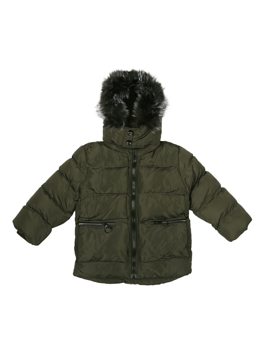 

mothercare Boys Hooded Long Sleeves Parka Jacket, Green