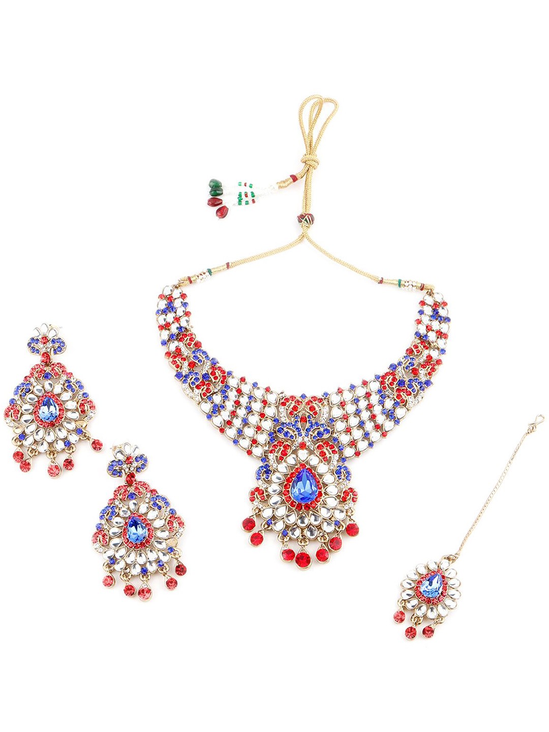 

ODETTE Crystal Studded Necklace & Earring Set, Gold