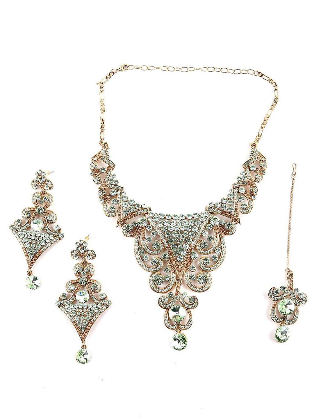 

ODETTE Crystals-Studded Necklace & Earrings Set, Gold