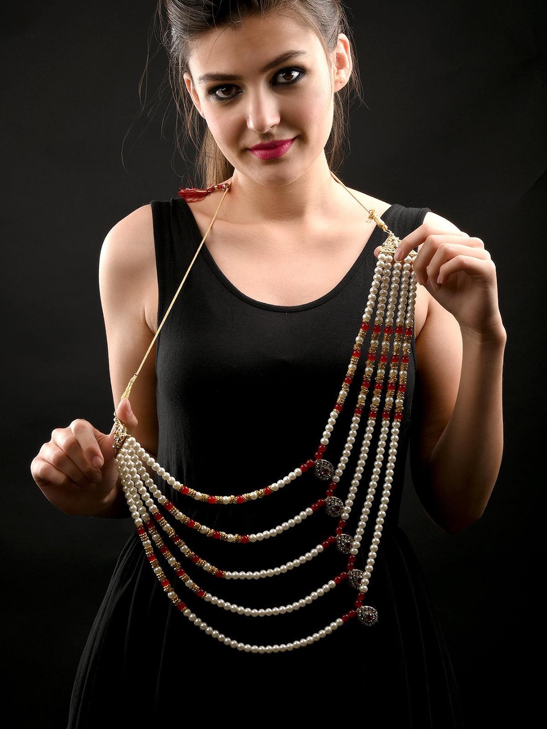 

ODETTE Layered Kundan Necklace, White