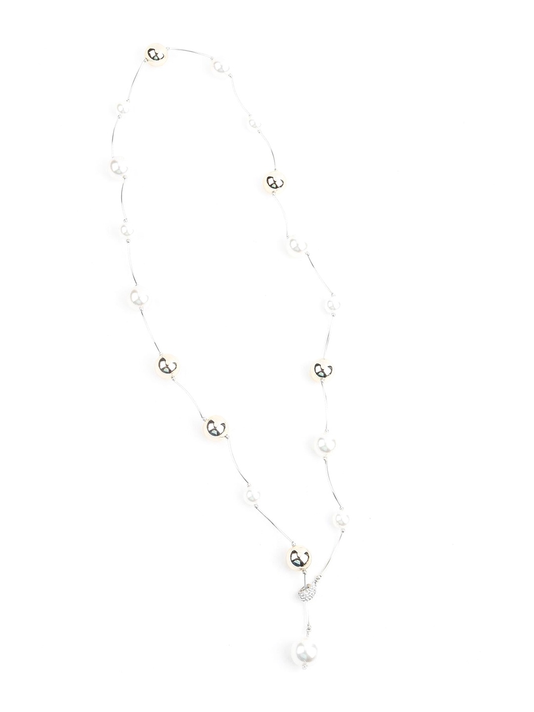 

ODETTE Gold-Plated Pearl long Necklace, White