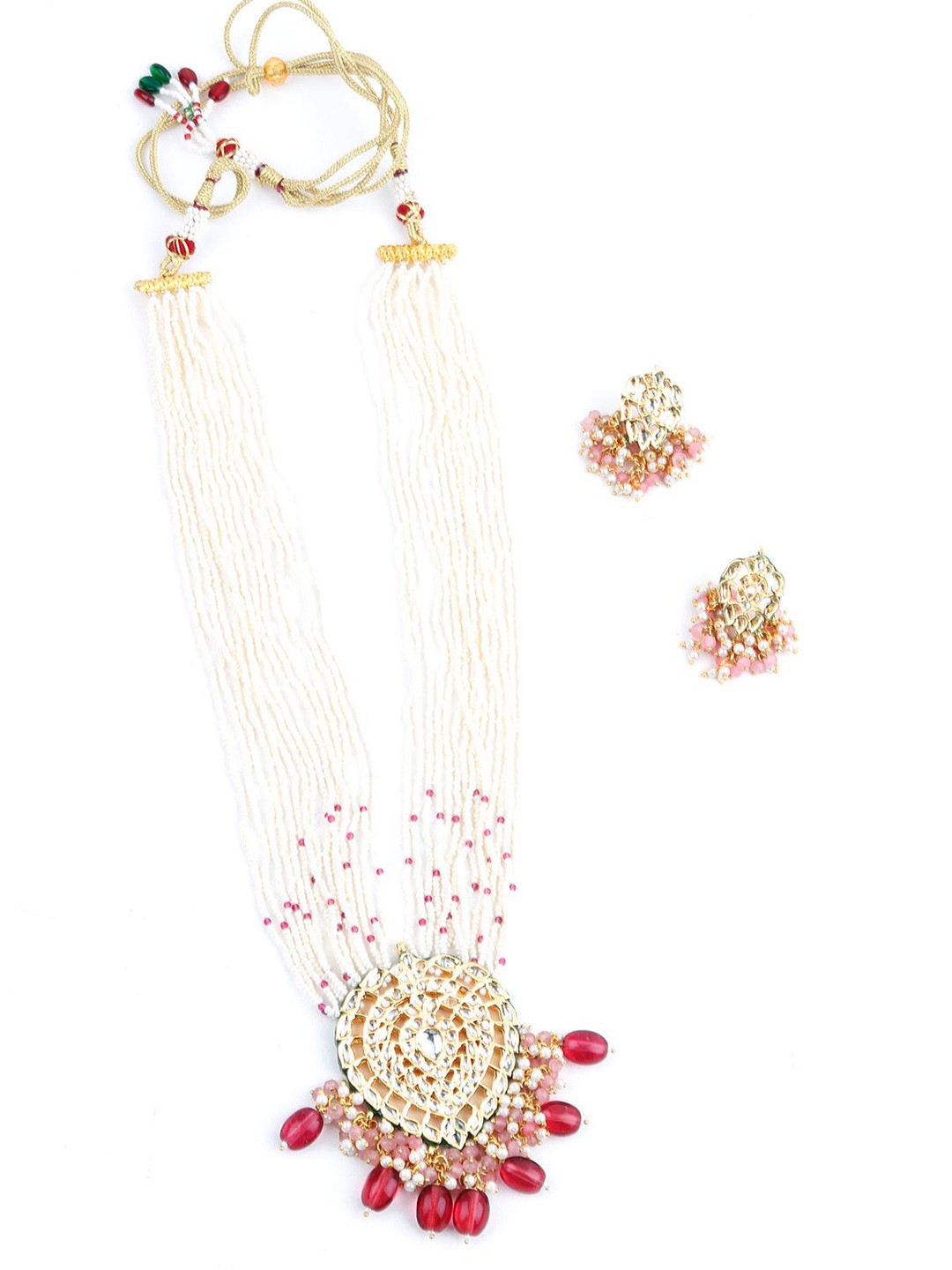 

ODETTE Kundan Necklace & Earrings Set, Multi