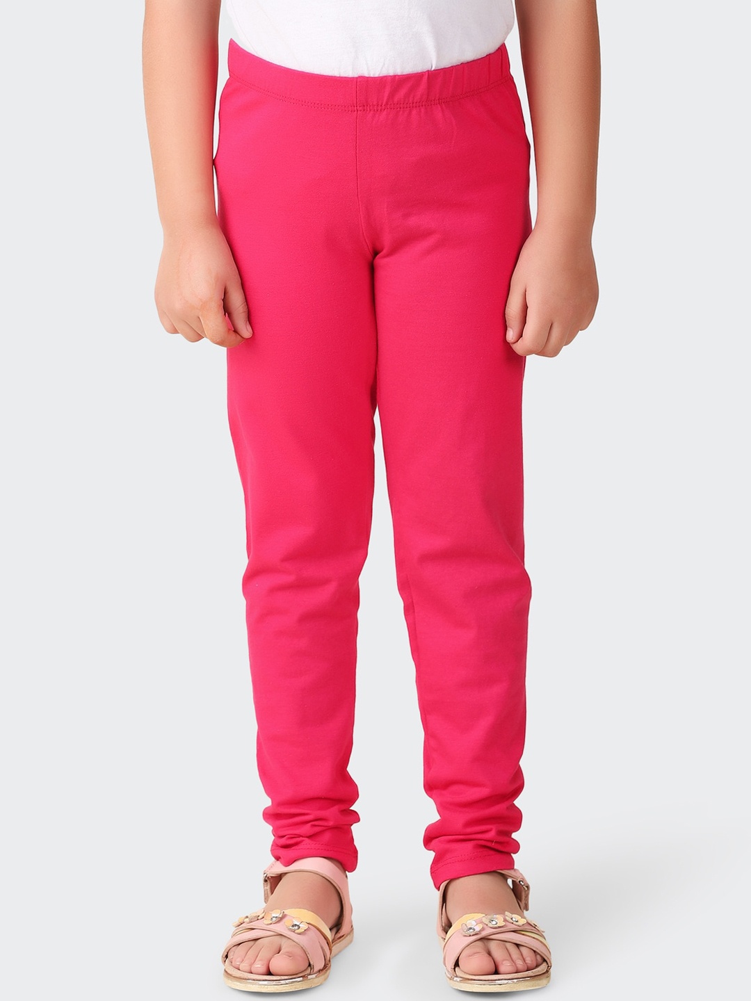 

Fabindia Girls Cotton Churidar Length Leggings, Pink