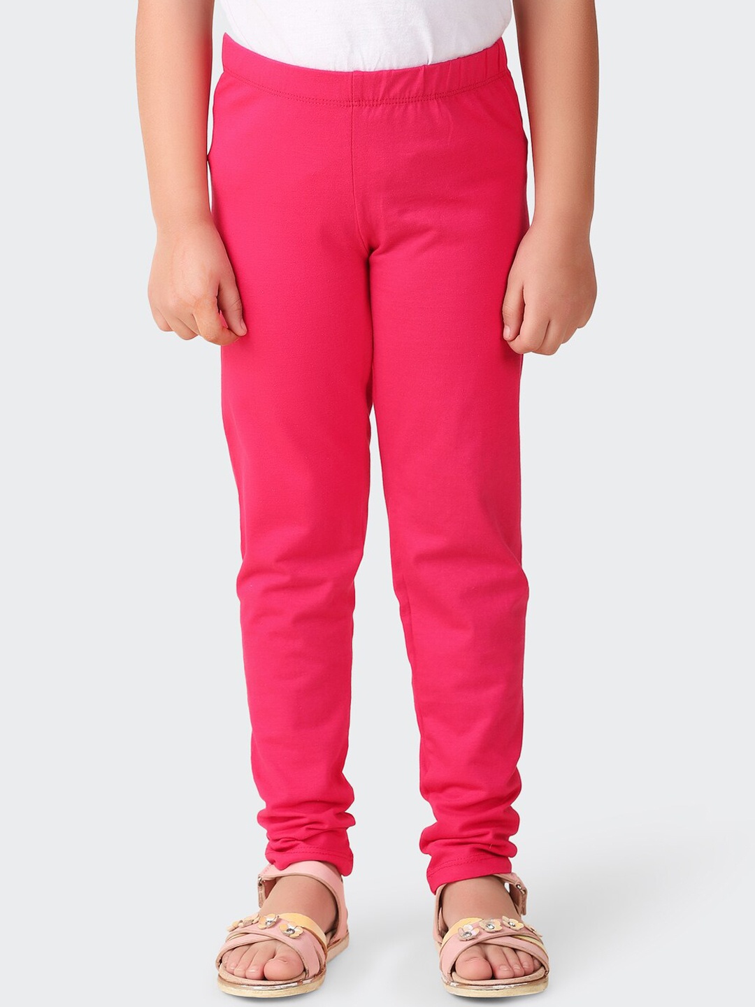 

Fabindia Girls Cotton Churidar Length Leggings, Pink