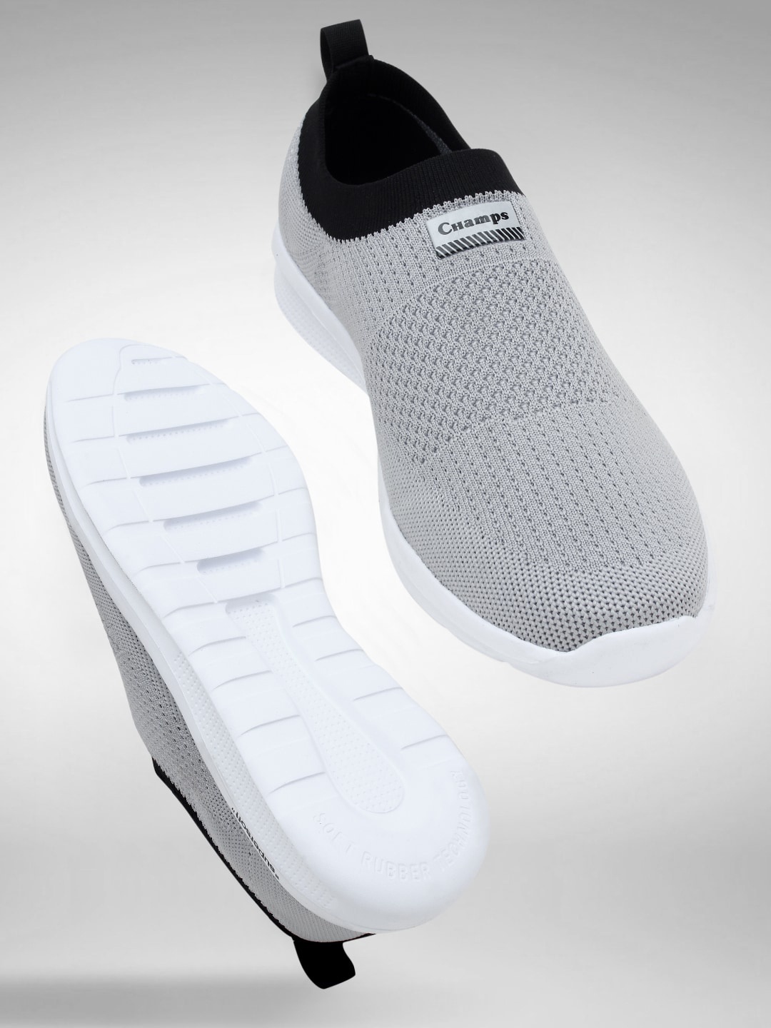

Champs Men Woven Design Slip-On Sneakers, Grey
