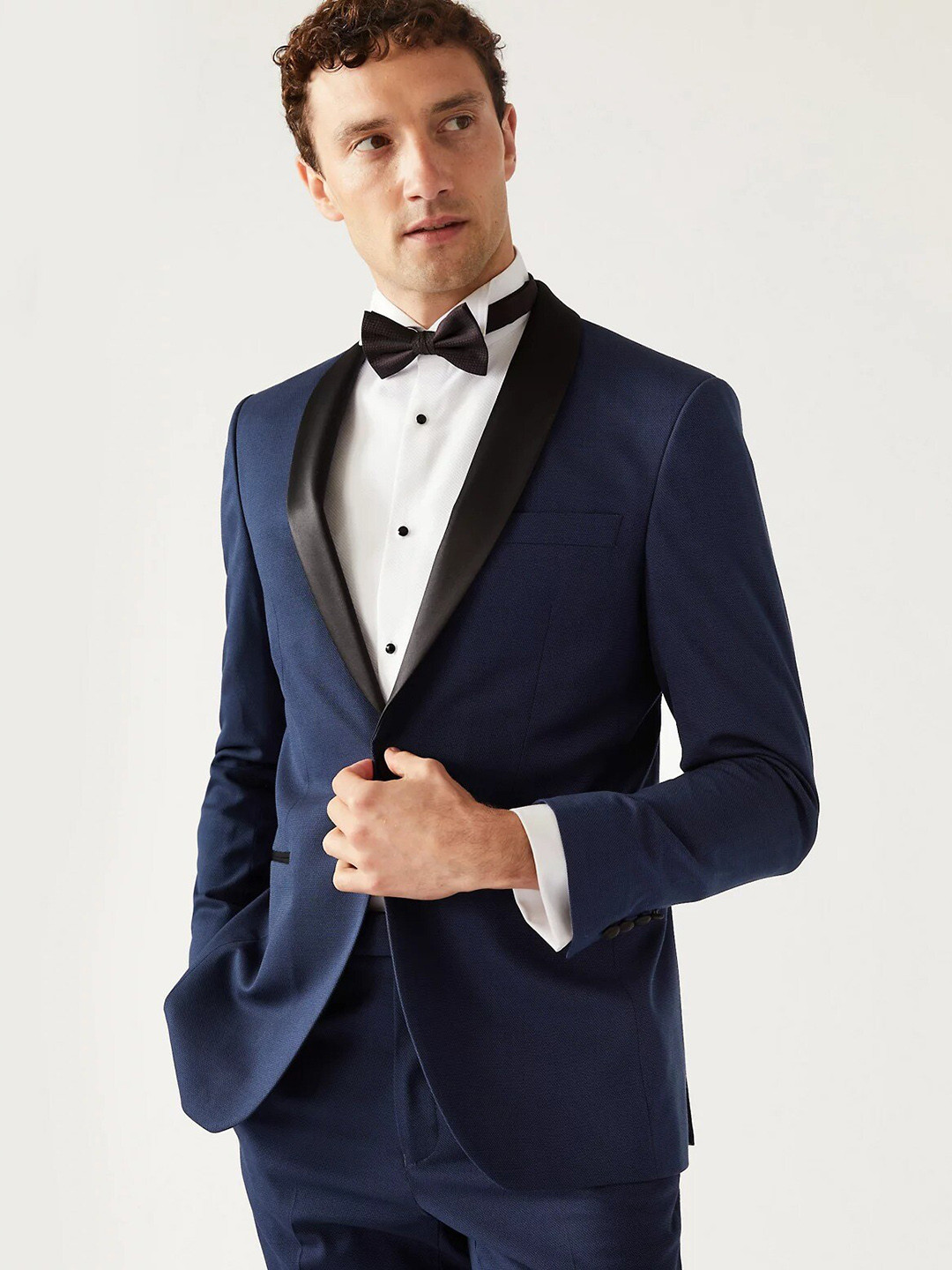 

Marks & Spencer Shawl Collar Single-Breasted Blazer, Navy blue