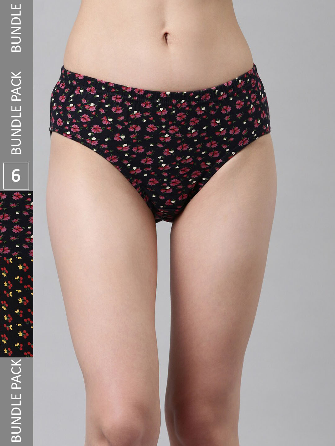

DIXCY SCOTT Slimz Women Pack Of 6 Assorted Printed Cotton Hipster Briefs