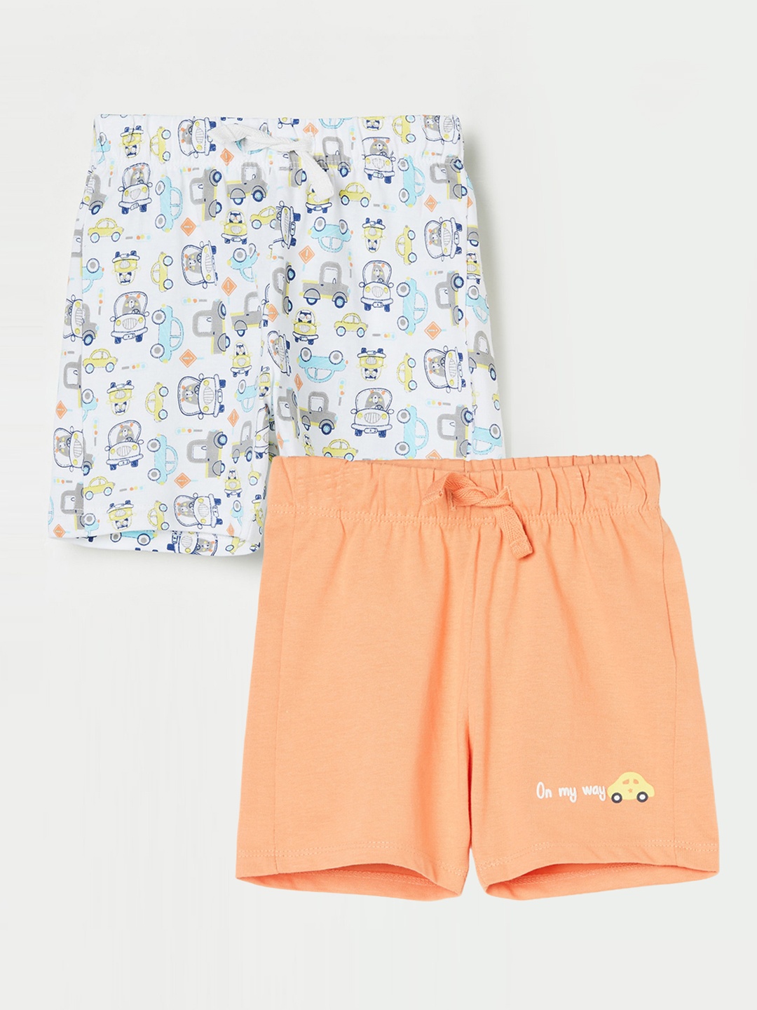 

Juniors by Lifestyle Boys Pack Of 2 Mid-Rise Pure Cotton Shorts, Coral