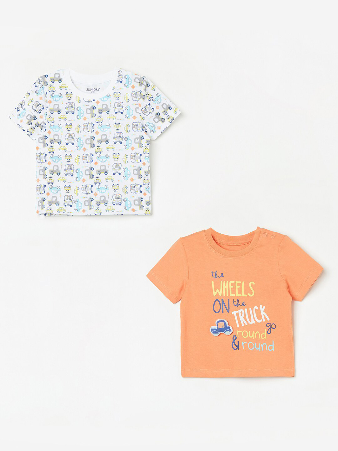 

Juniors by Lifestyle Boys Pack of 2 Printed Pure Cotton T-shirt, Off white