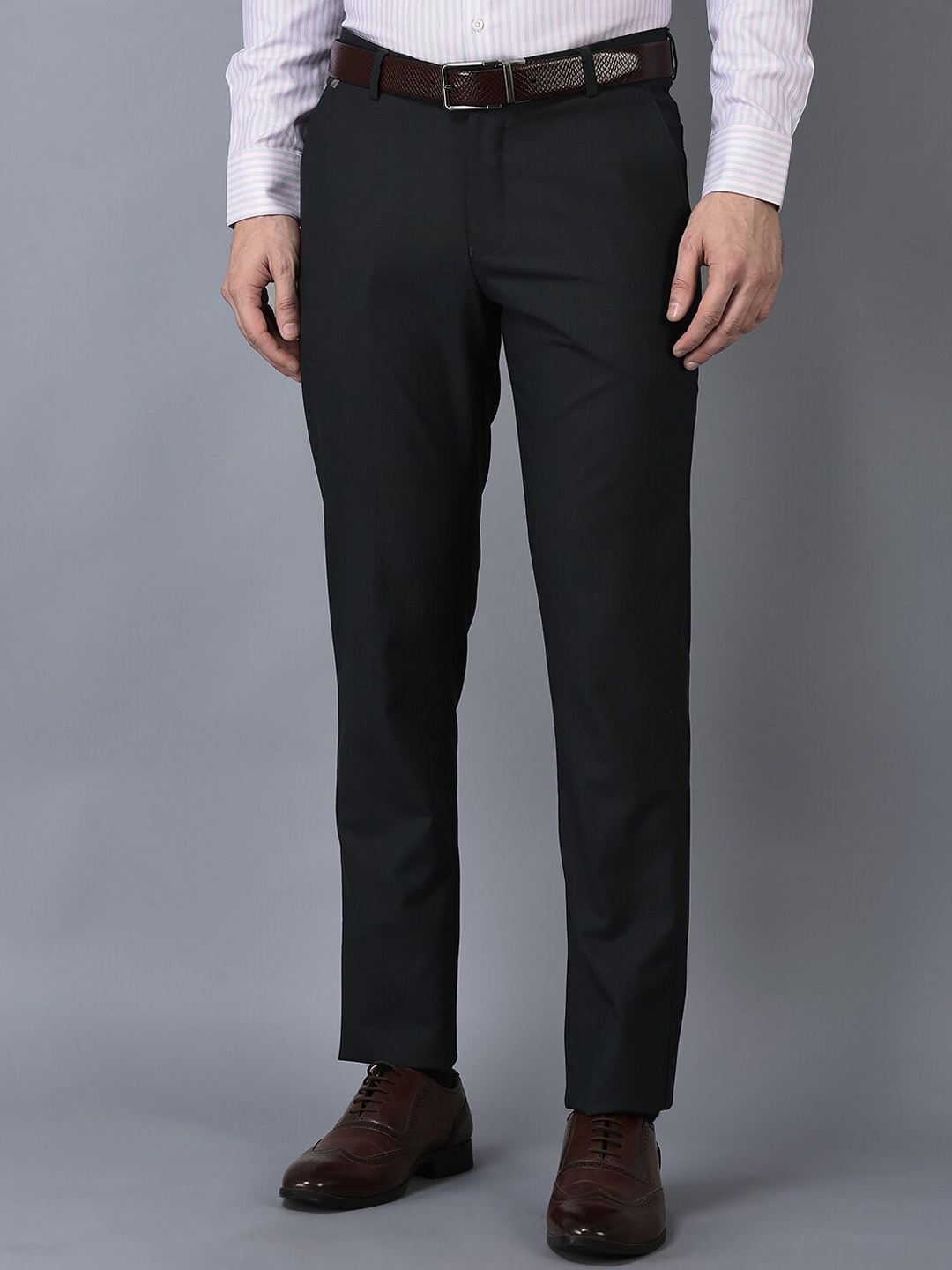 

CANOE Men Smart Easy Wash Mid-Rise Trousers, Charcoal