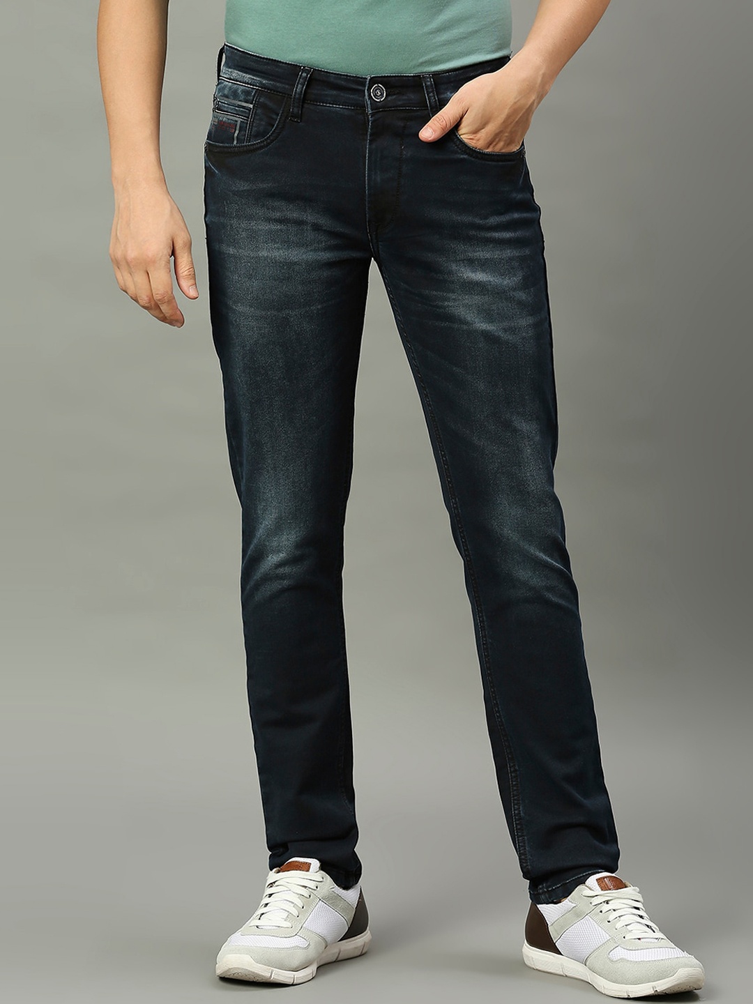 ROCKING SWAMY Men Slim Fit Stretchable Light Fade Jeans, Blue