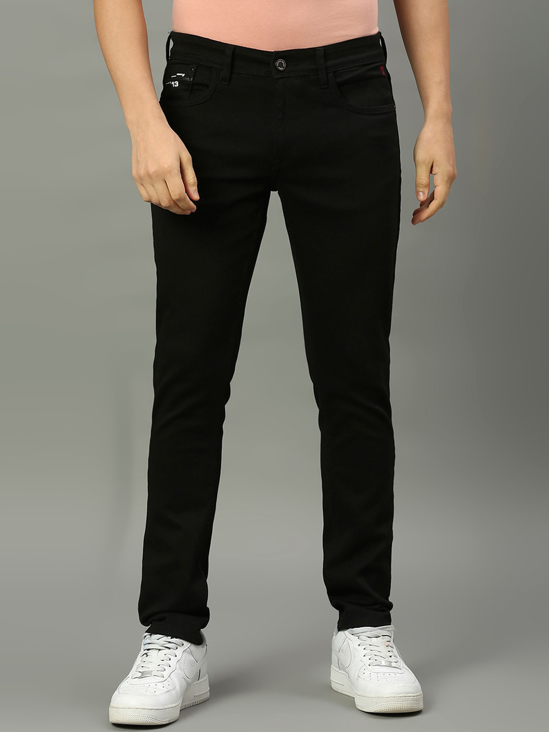 

ROCKING SWAMY Men Slim Fit Mid Rise Jeans, Black