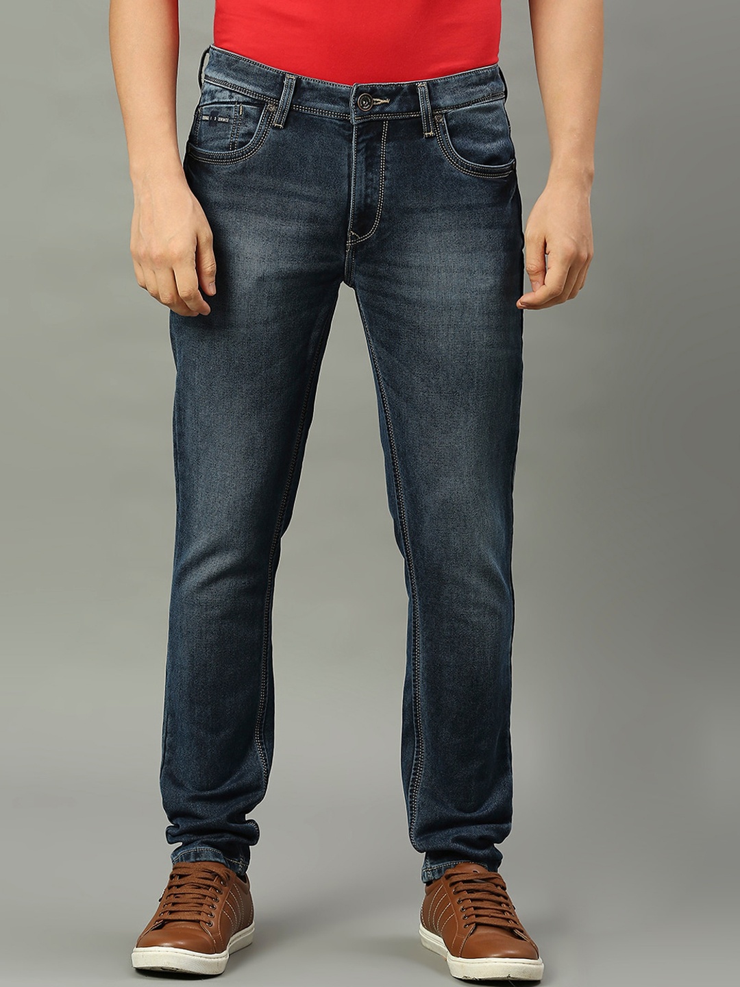 

ROCKING SWAMY Men Slim Fit Mid-Rise Light Fade Jeans, Blue