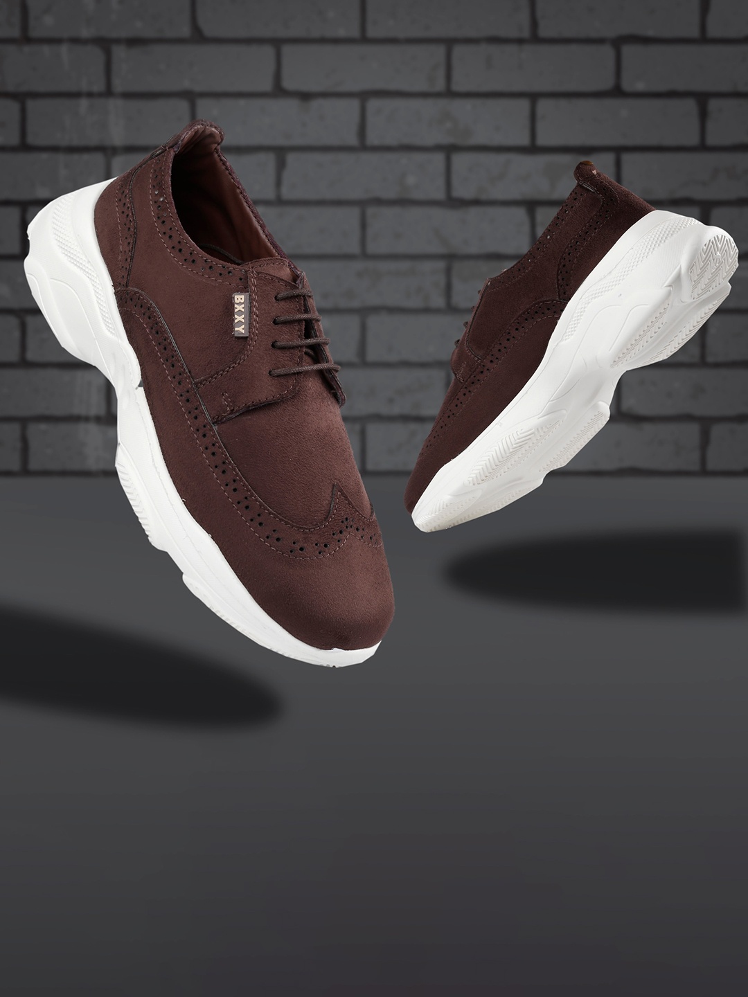 

Bxxy Men Perforated Suede Brogues, Brown