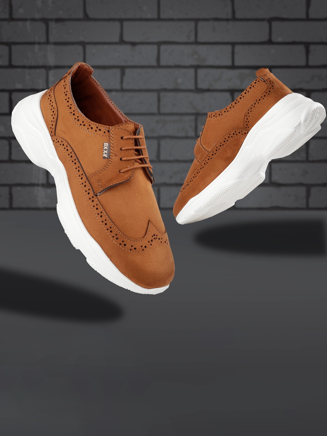

Bxxy Men Perforated Suede Brogues, Tan