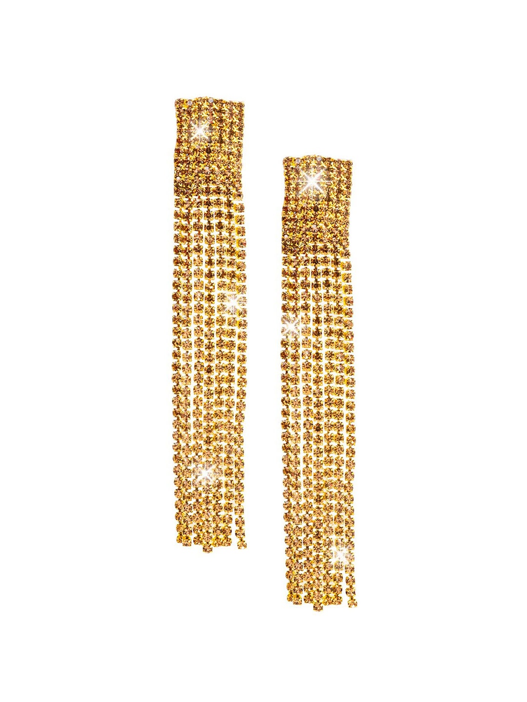 

Shining Jewel - By Shivansh Gold-Plated Contemporary Drop Earrings, Beige