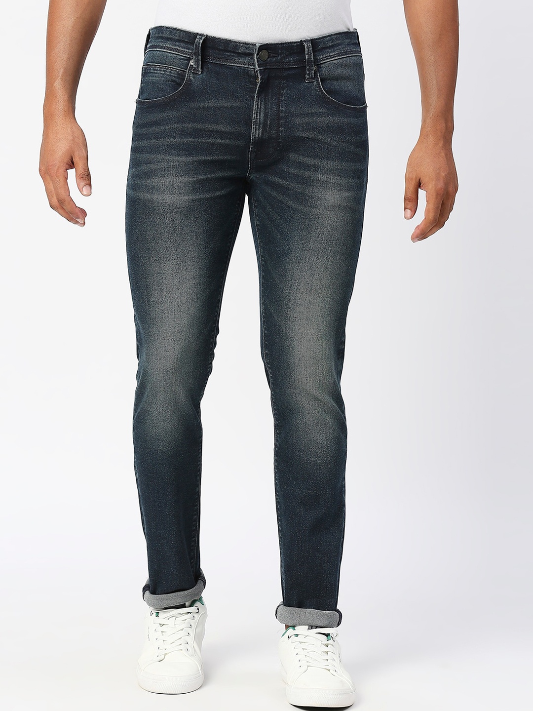 

Pepe Jeans Men Slim Fit Low-Rise Heavy Fade Jeans, Navy blue