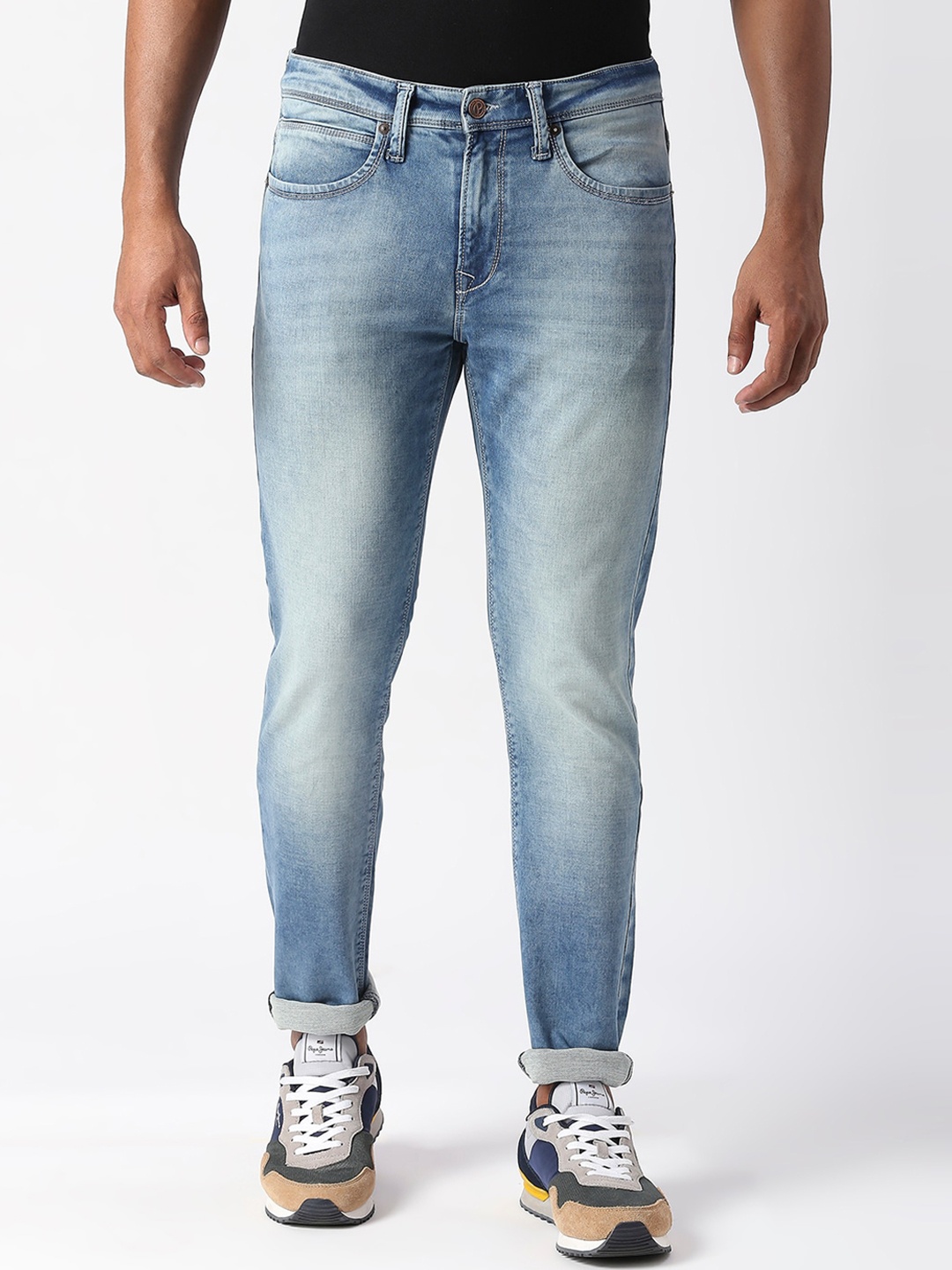 Pepe Jeans Men Skinny Fit Heavy Fade Jeans, Blue